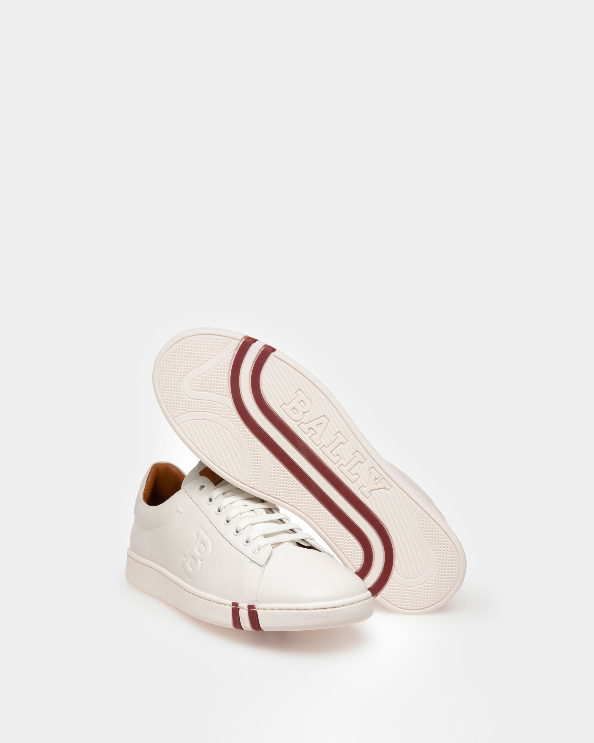Asher Men's Leather Trainer In White - Homme - Bally - 04