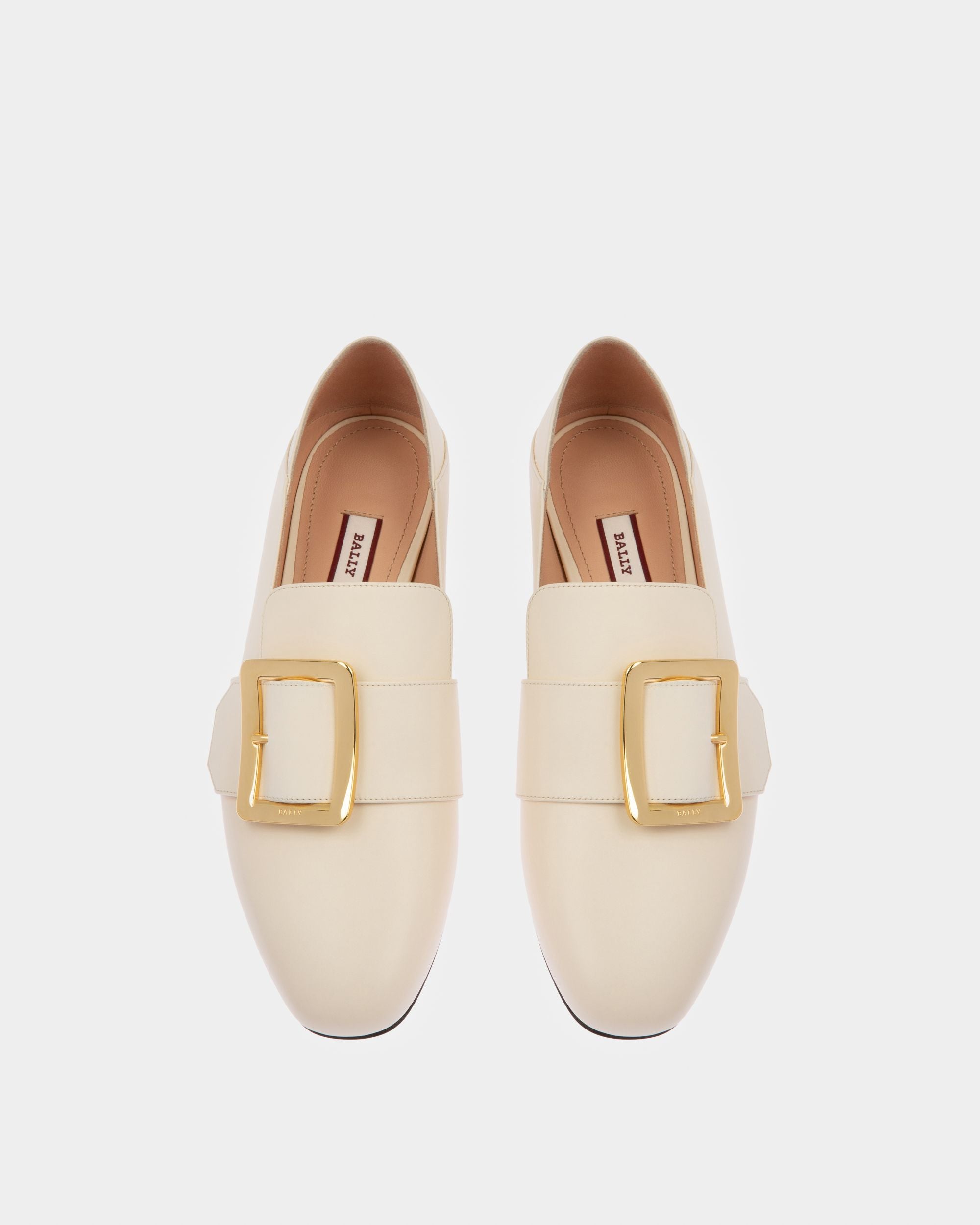 Janelle Leather Slippers In Bone - Women's - Bally - 02