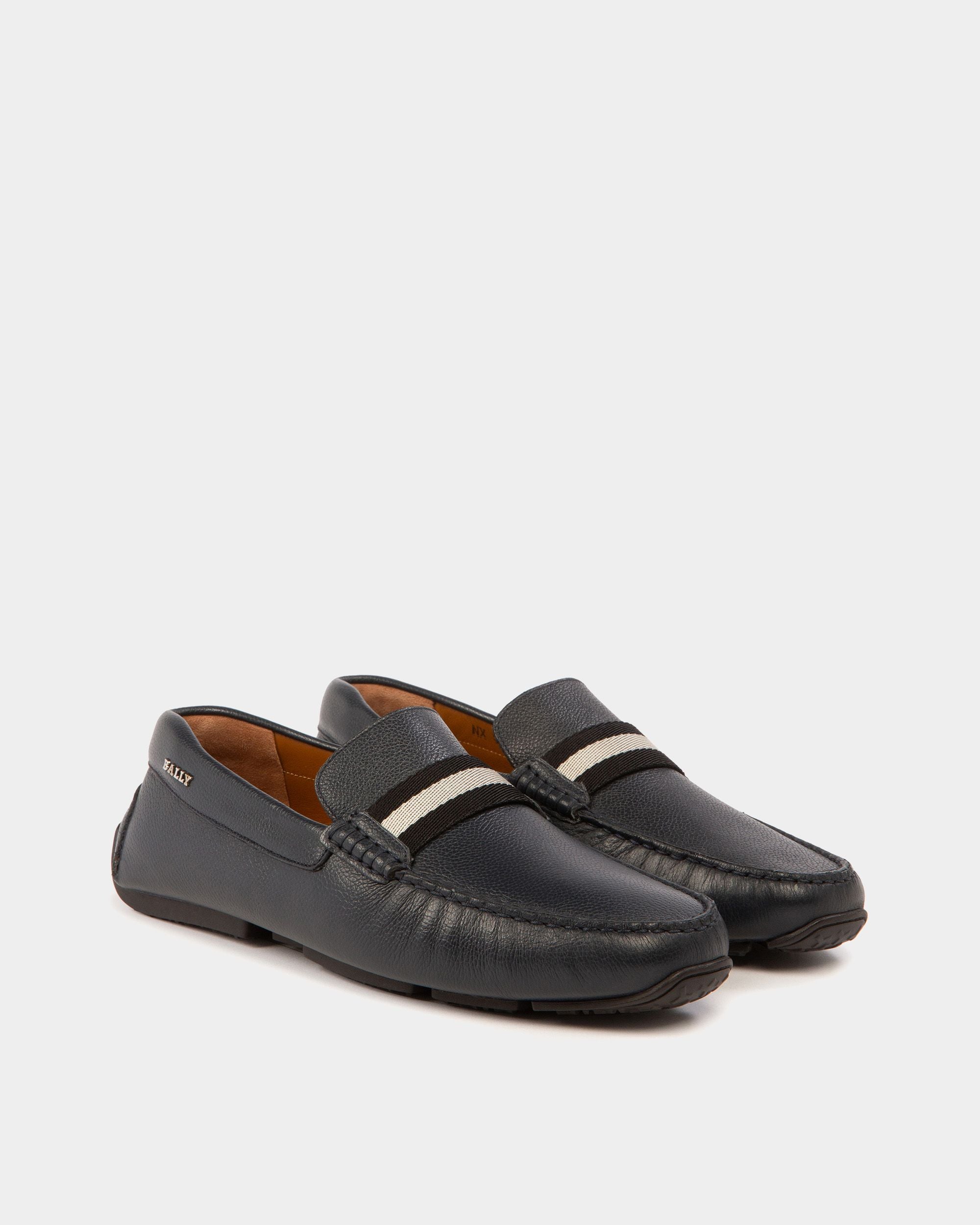 Pearce Drivers En Cuir Bleu Marine - Homme - Bally - 03