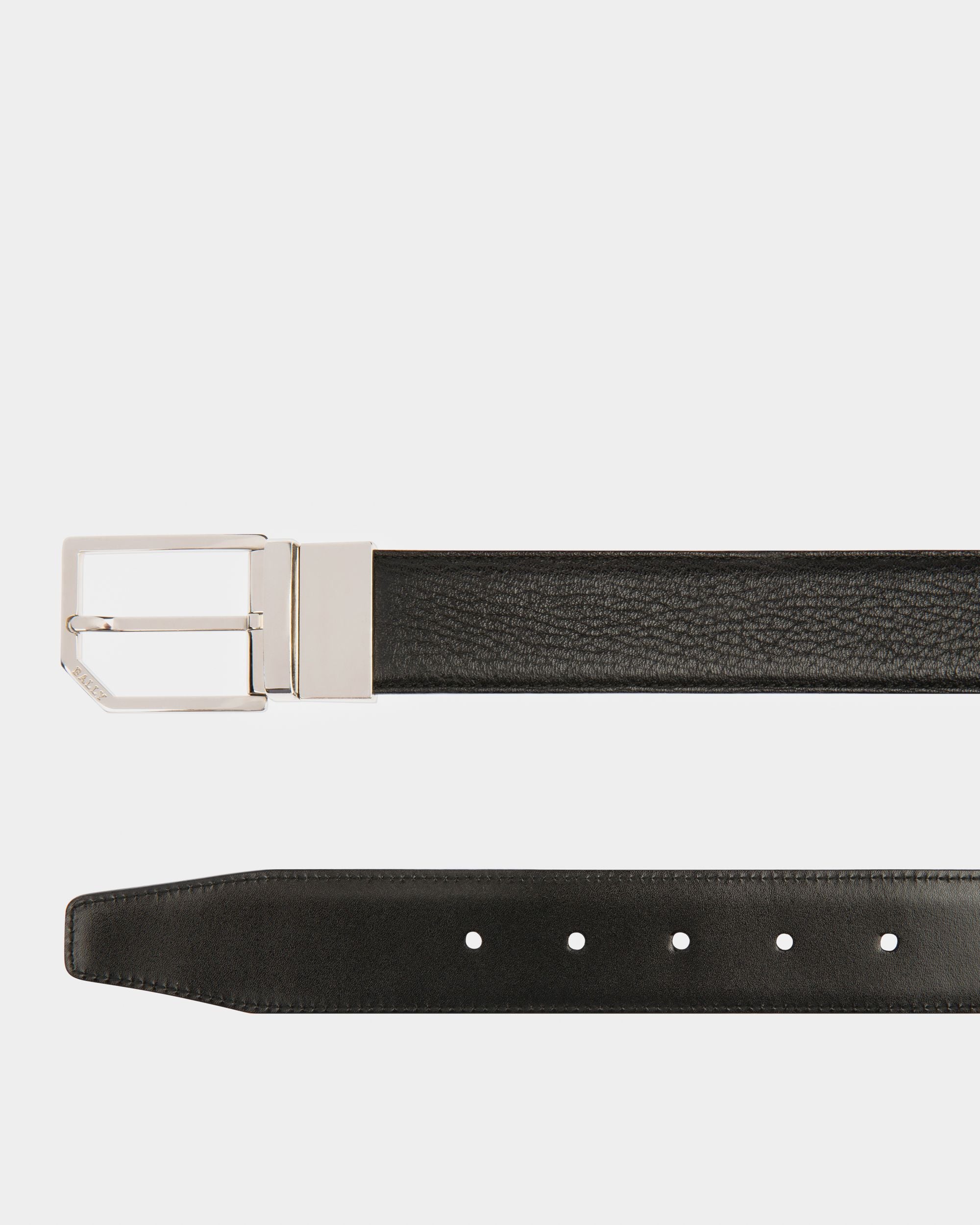 Charlton Leather Adjustable & Reversible 35mm Belt In Black - Homme - Bally - 02