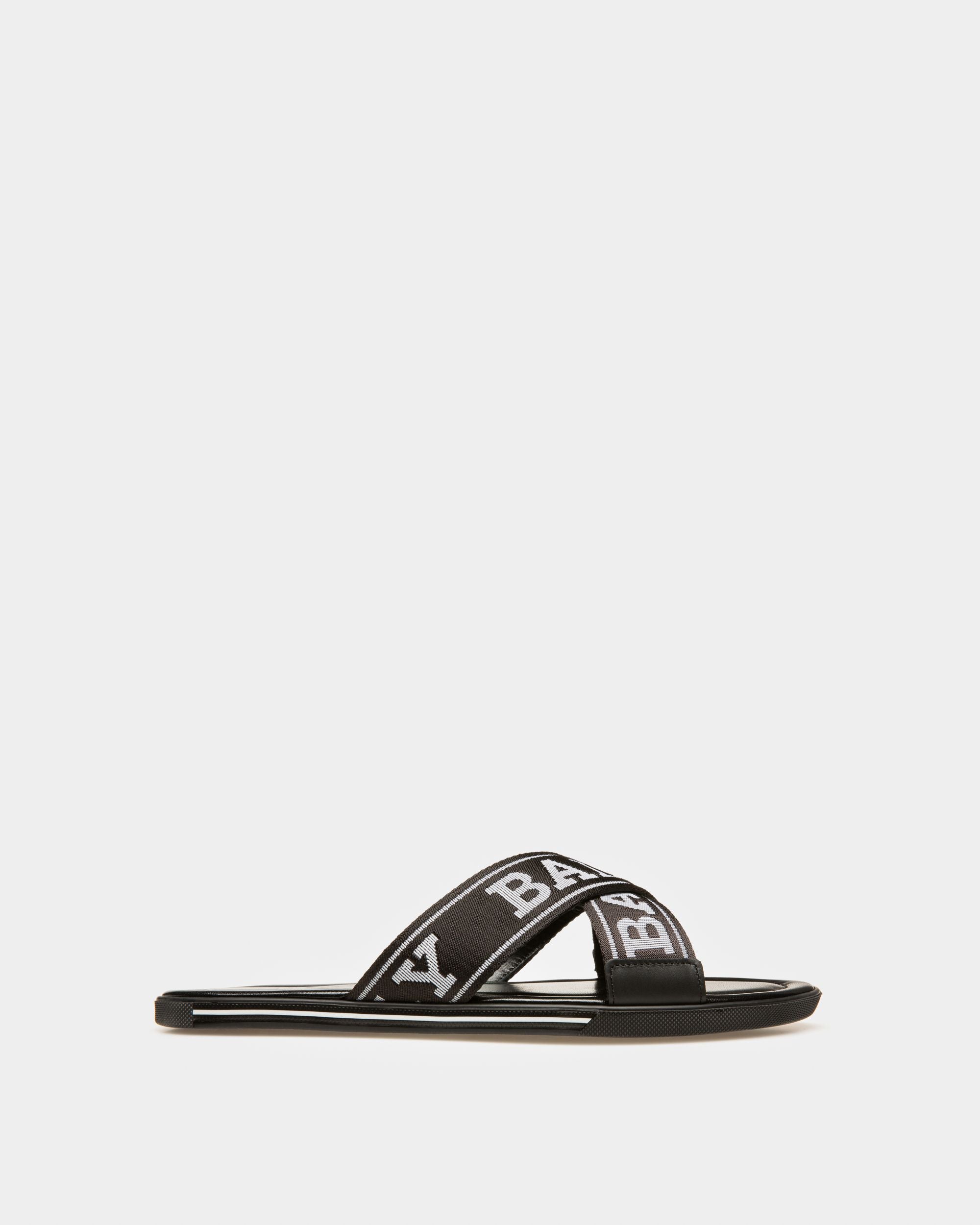Bonks Sandales Noires En Tissu Et Cuir - Homme - Bally - 01