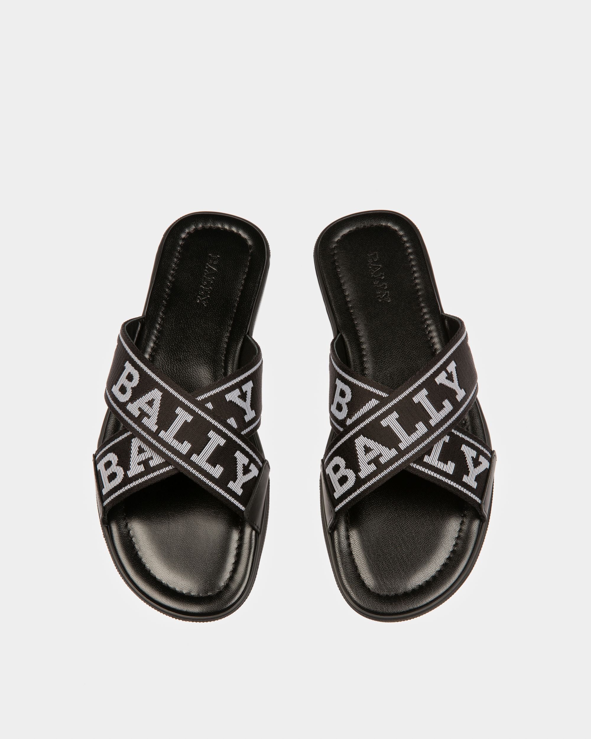 Bonks Sandales Noires En Tissu Et Cuir - Homme - Bally - 02