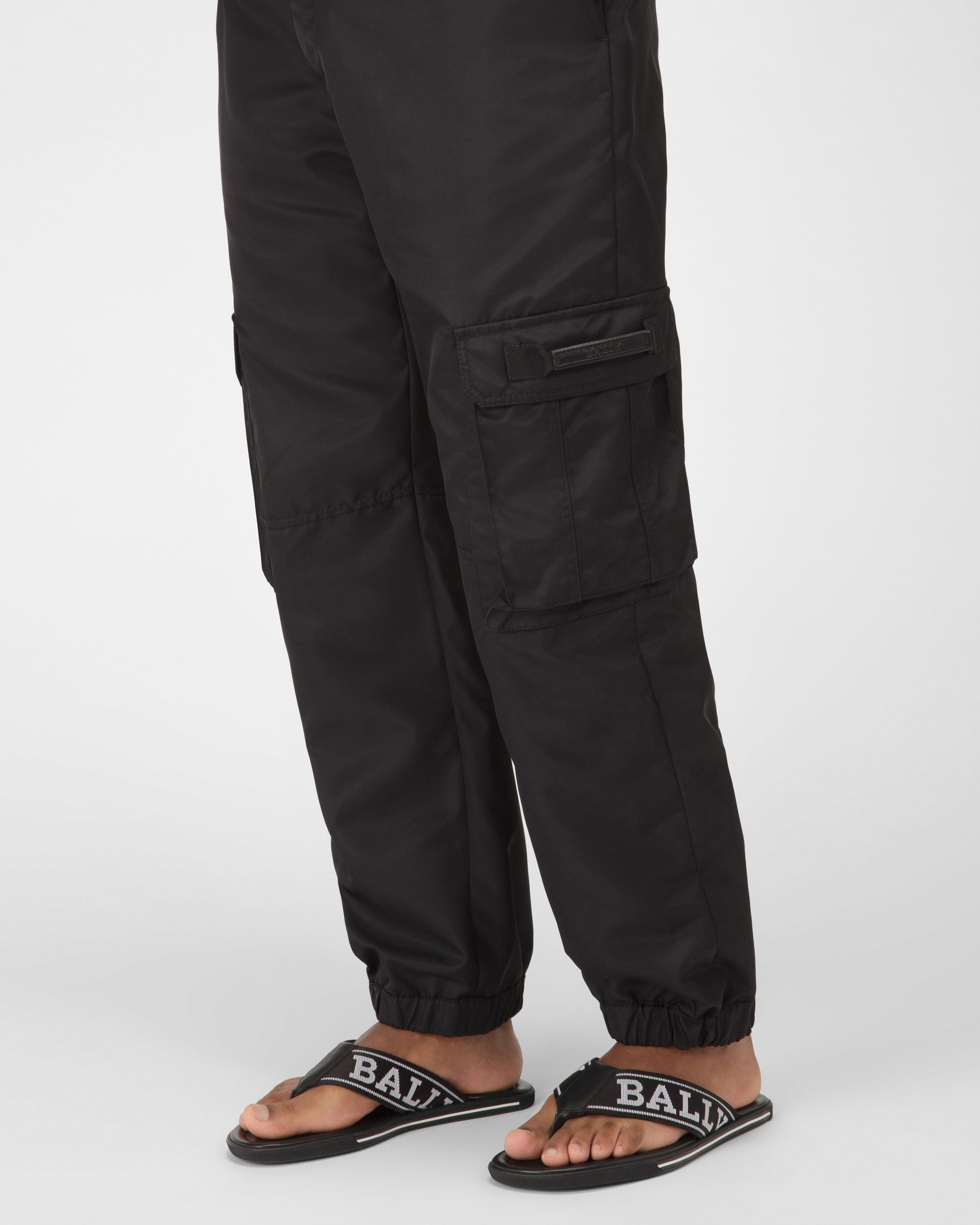 Border Sandales Noires En Tissu Et Cuir - Homme - Bally - 02