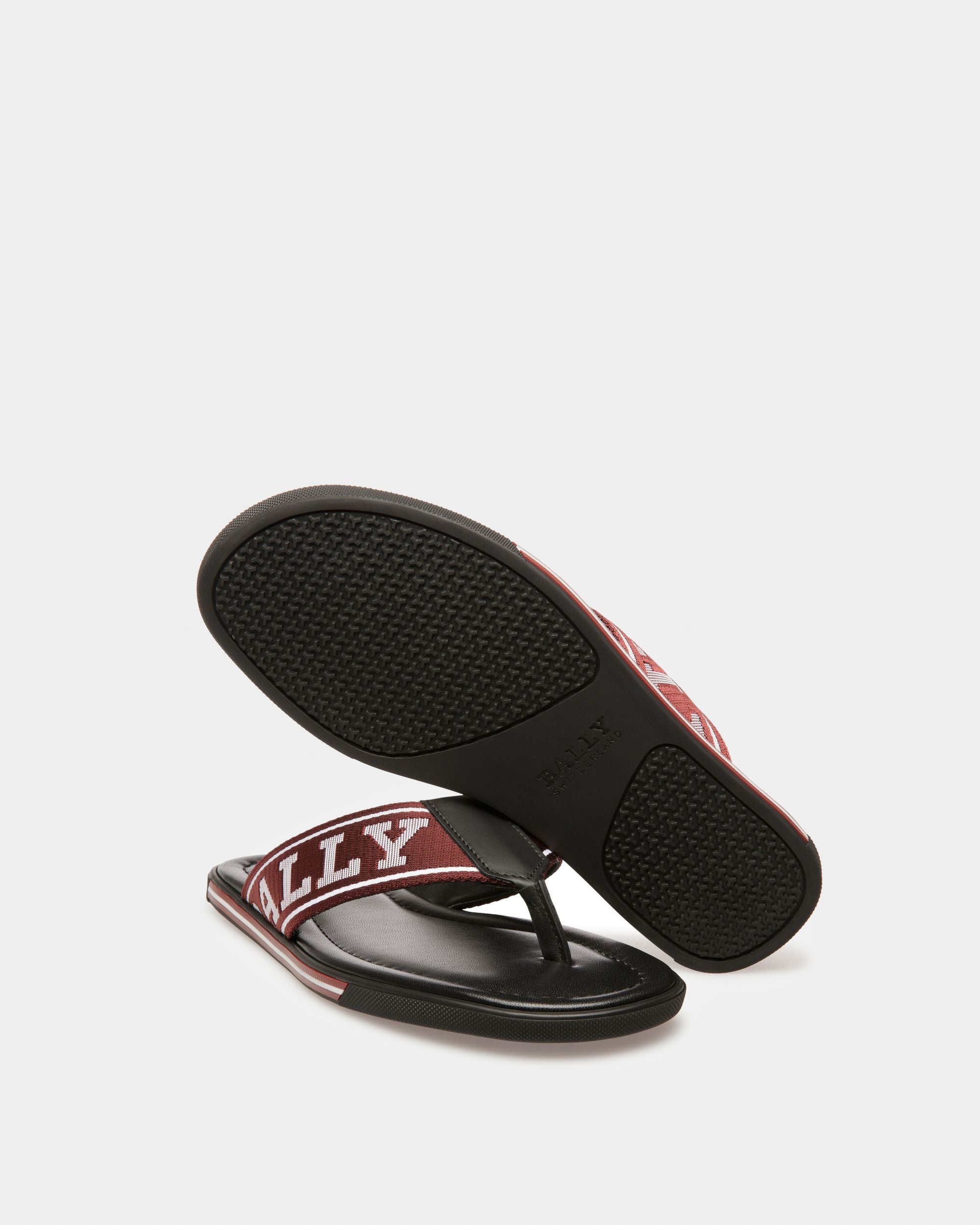 Border Chanclas De Piel Y Tela En Rojo Bally - Hombre - Bally - 05
