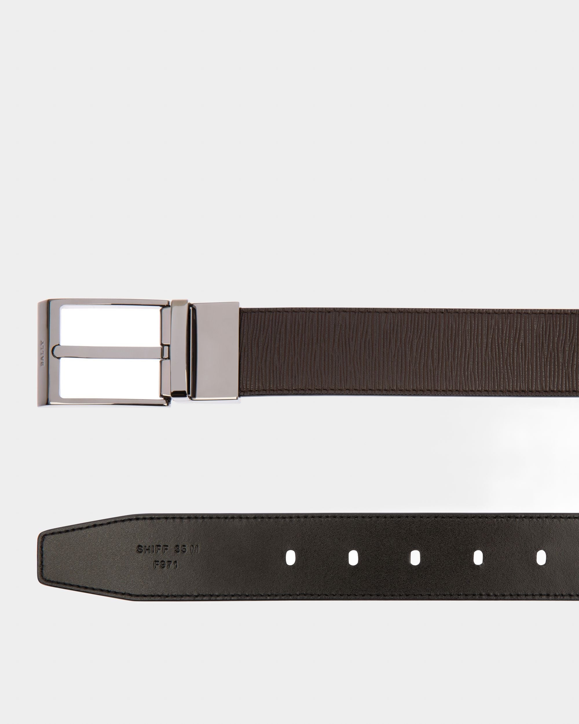 Shiff 35 Mm Breiter Gürtel Aus Leder In Ebenholzbraun Und Schwarz - Herren - Bally - 02