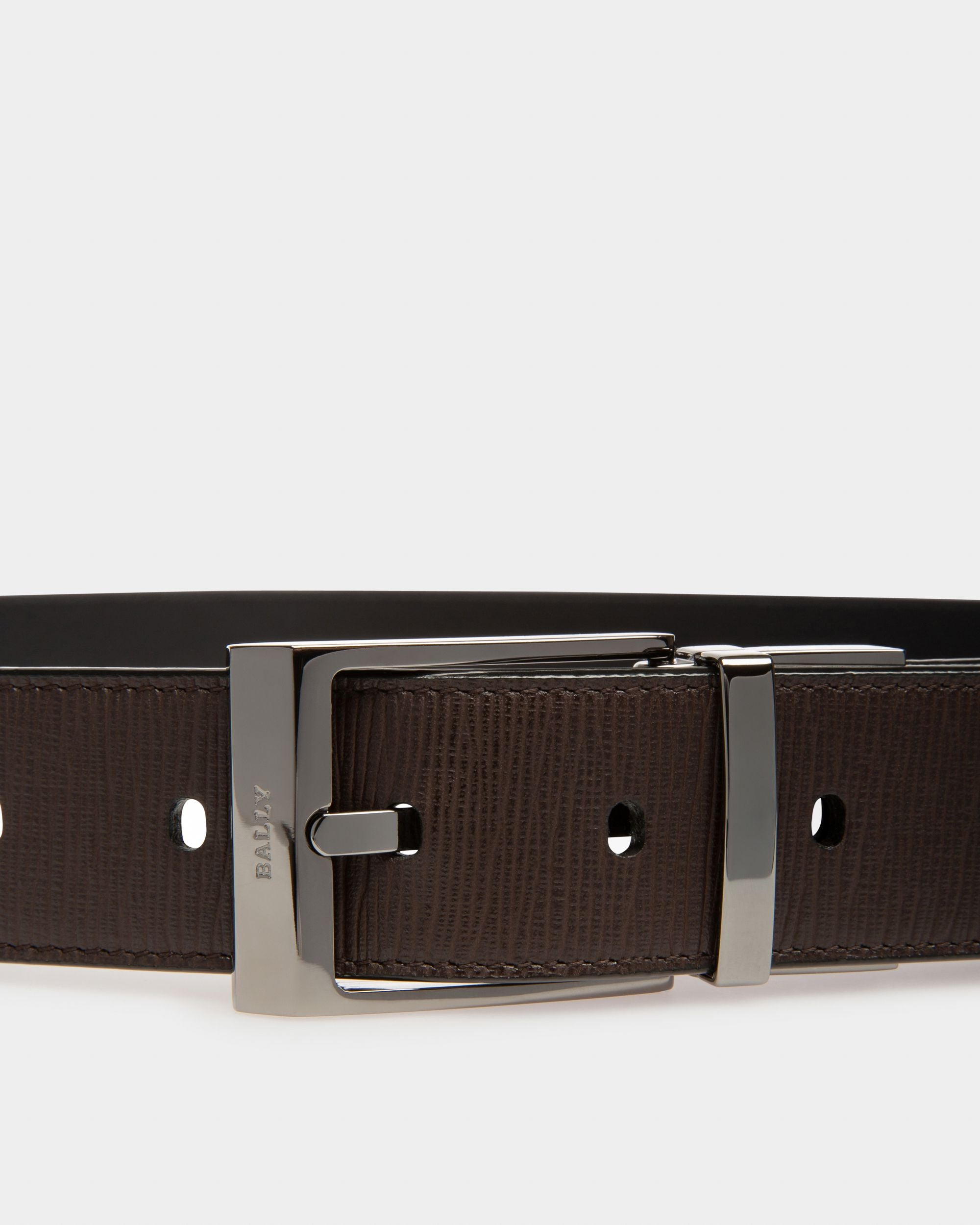 Shiff 35 Mm Breiter Gürtel Aus Leder In Ebenholzbraun Und Schwarz - Herren - Bally - 03