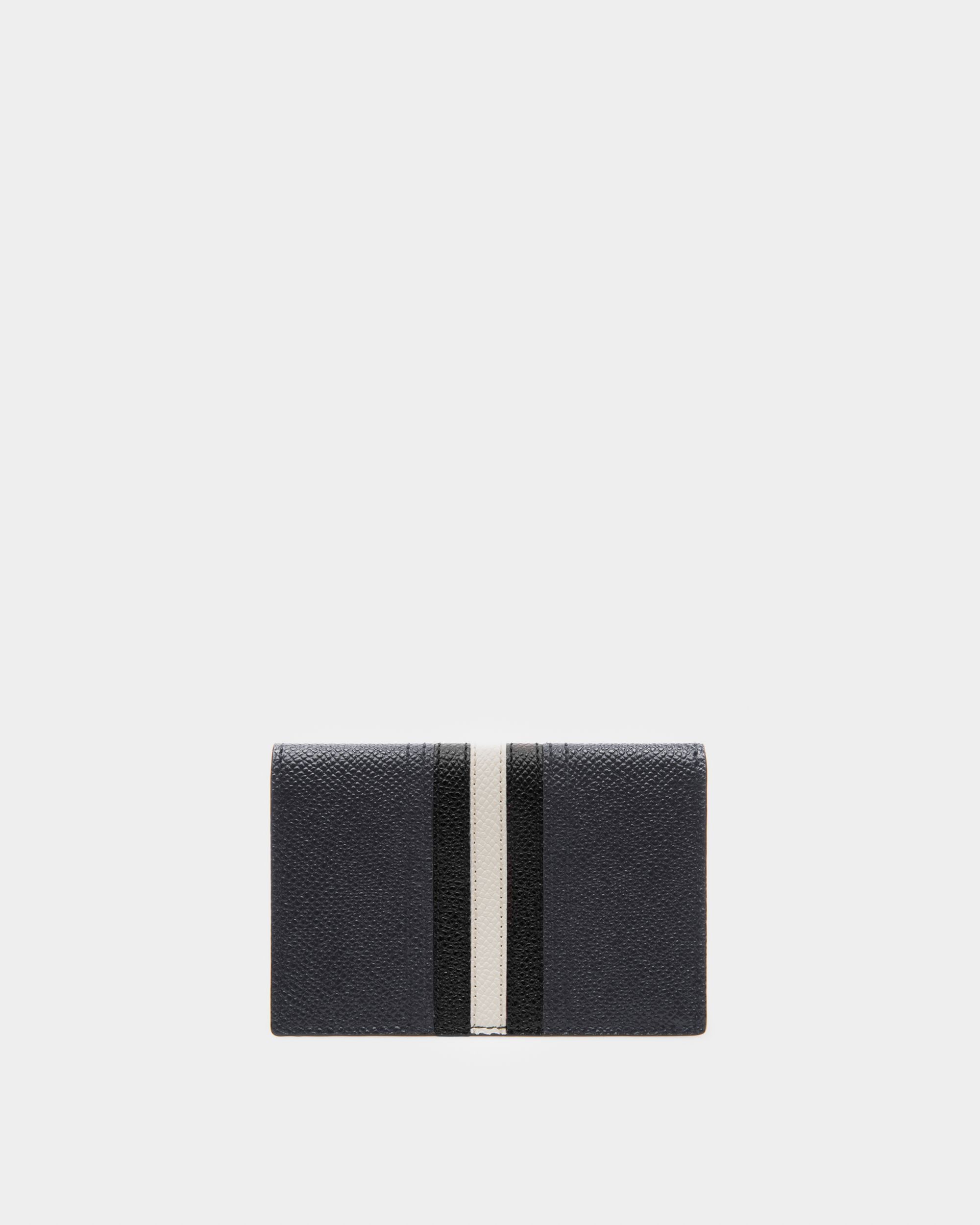 Tyke Leather Card Holder In Navy - Herren - Bally - 02