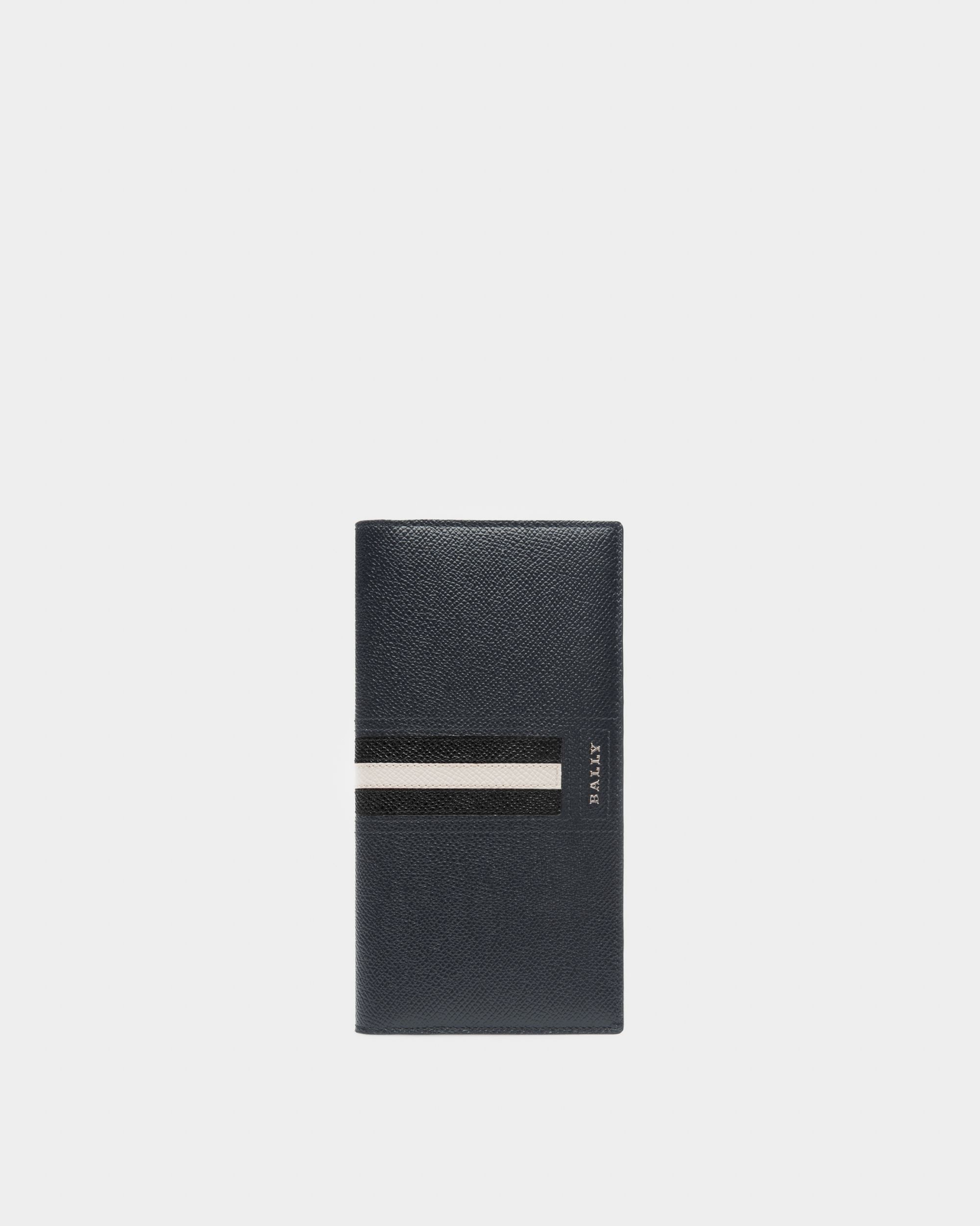 Portefeuille continental Lettering en cuir bleu - Homme - Bally - 01
