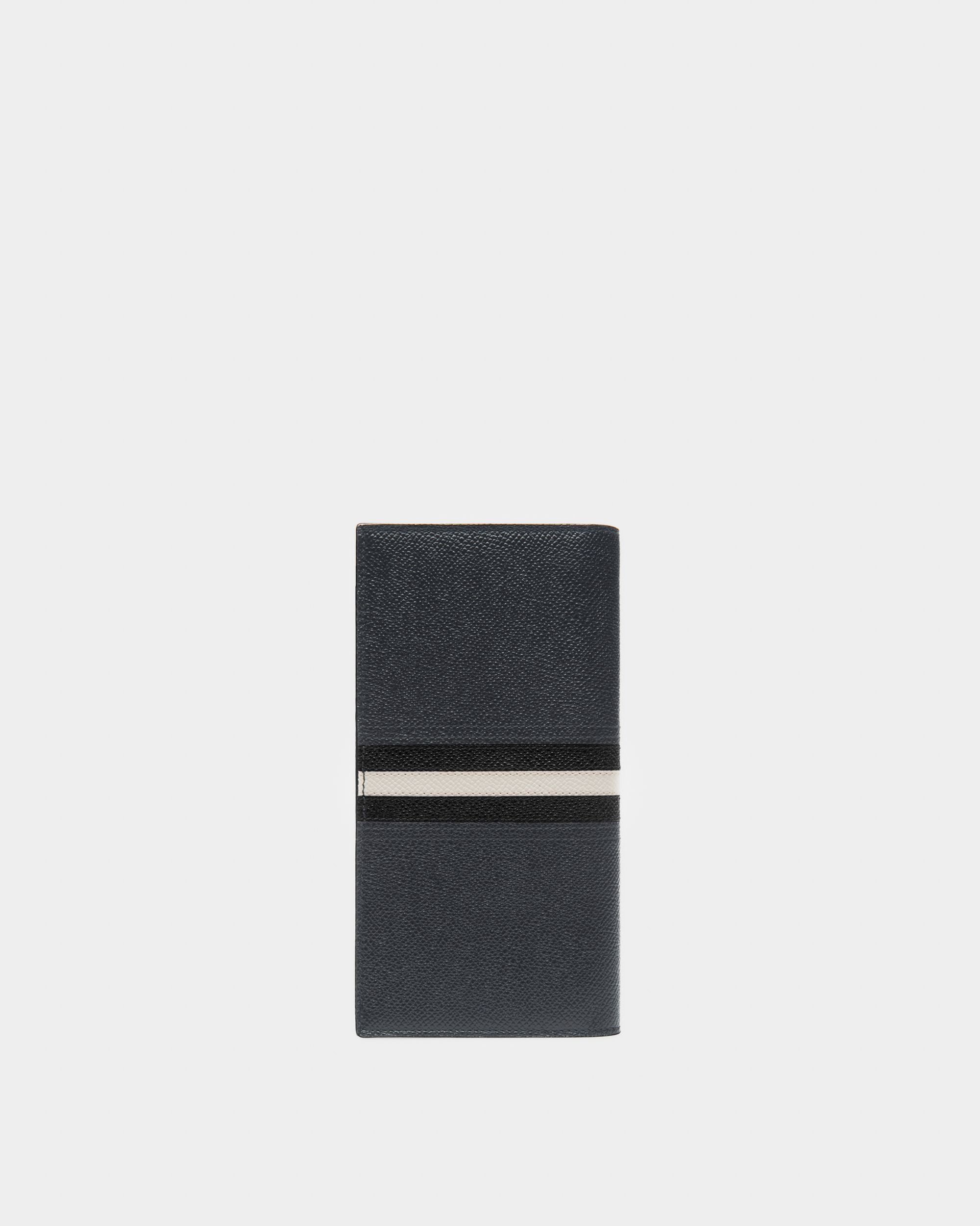Portefeuille continental Lettering en cuir bleu - Homme - Bally - 02