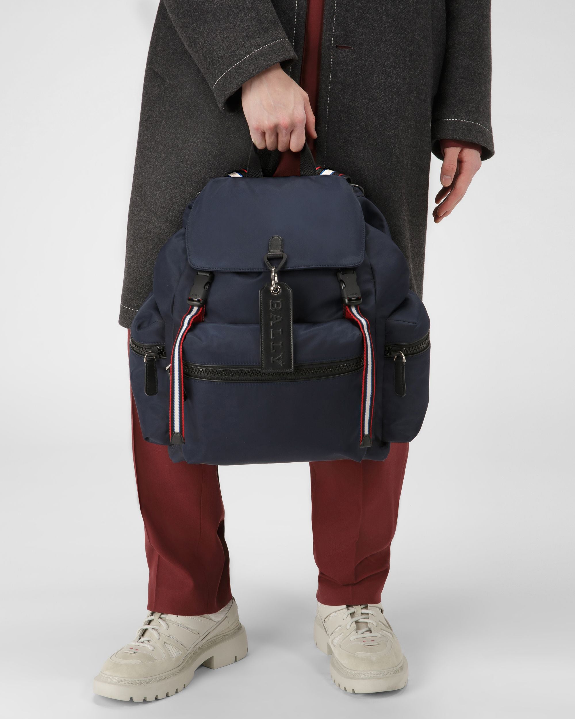 Crew Nylon Backpack In Navy - Herren - Bally - 01