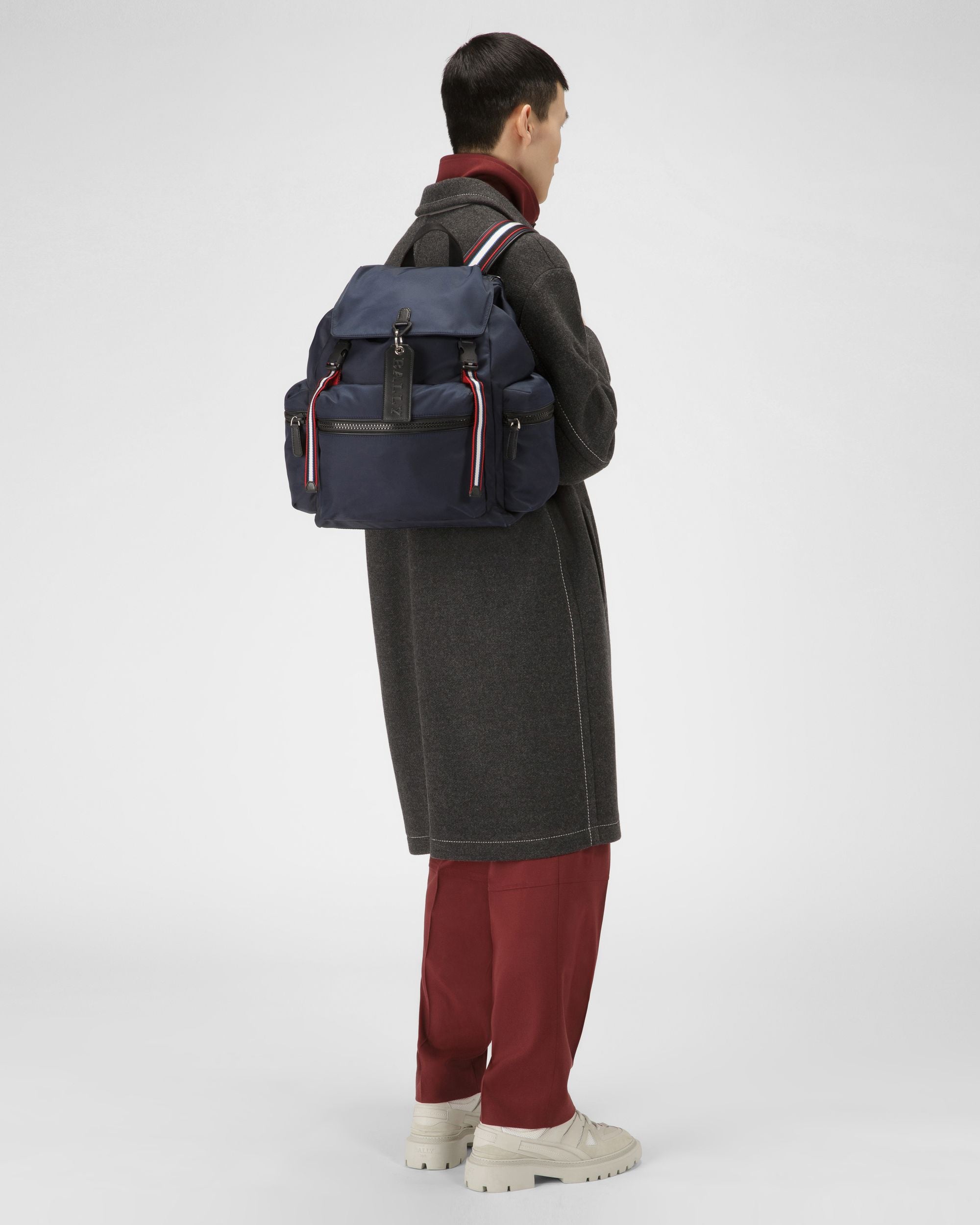 Crew Nylon Backpack In Navy - Herren - Bally - 02