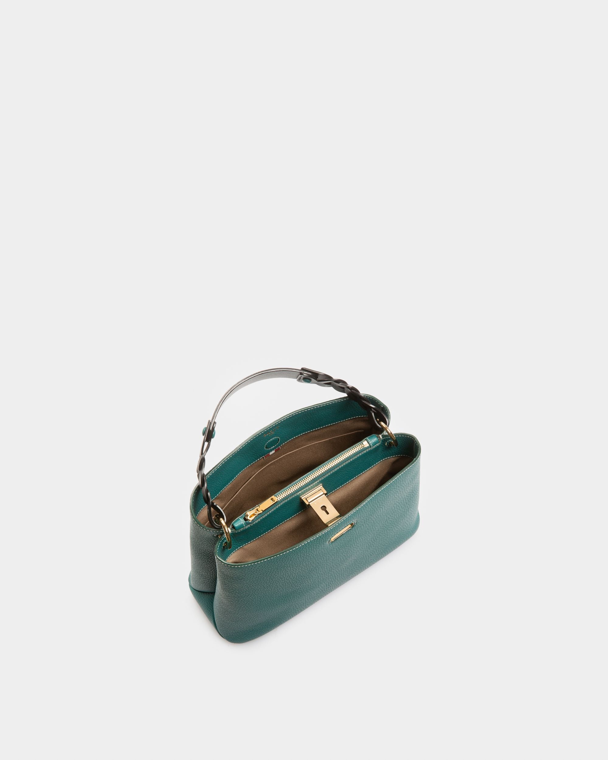 Lucyle Sac Porté Épaule En Cuir Vert Foncé - Femme - Bally - 04