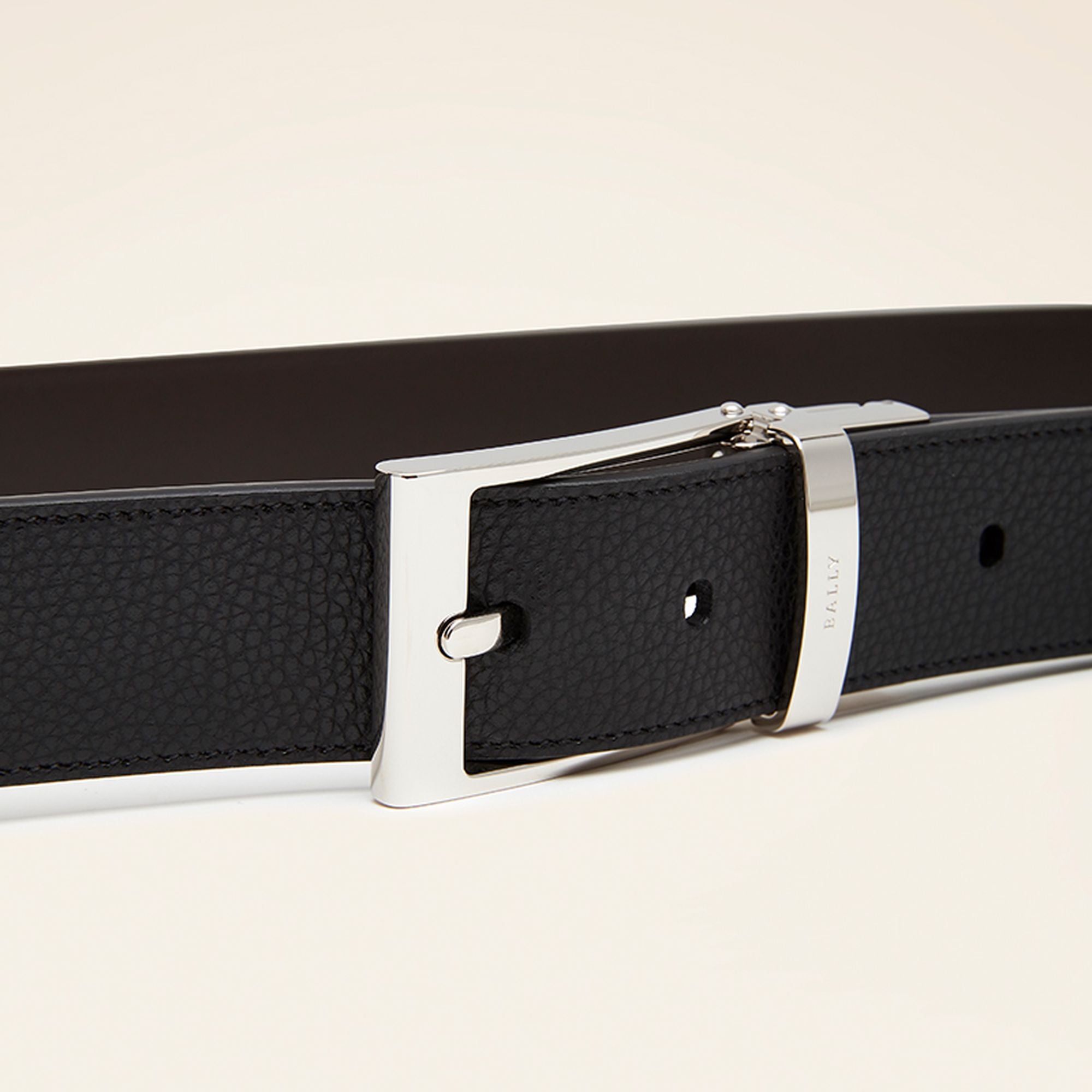 Men's Black Leather Belt - Herren - Bally - 03