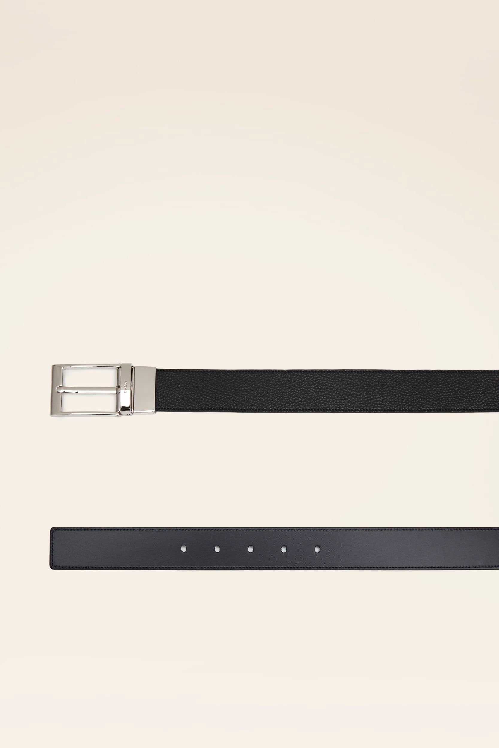 Men's Black Leather Belt - Herren - Bally - 02