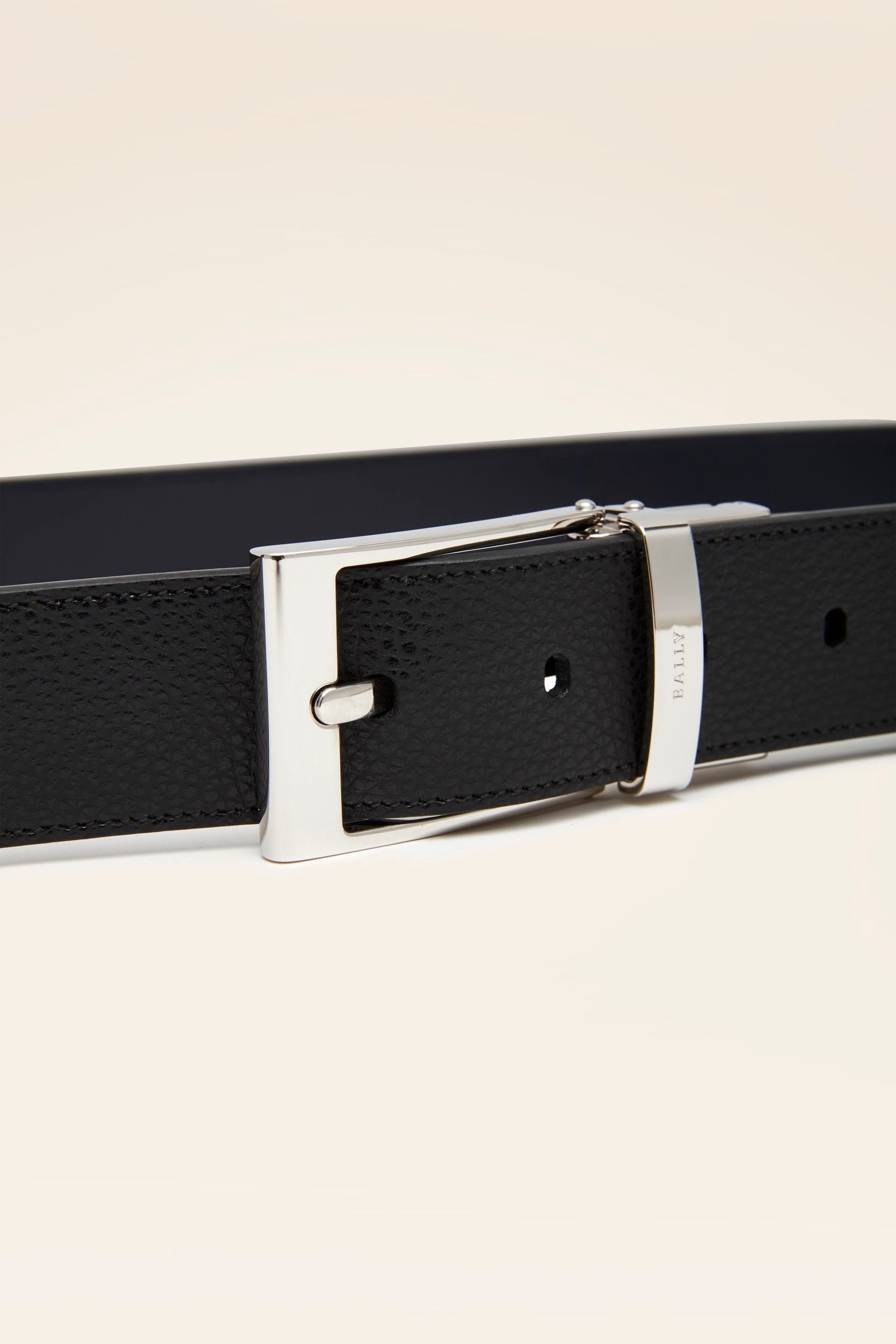Men's Black Leather Belt - Herren - Bally - 03