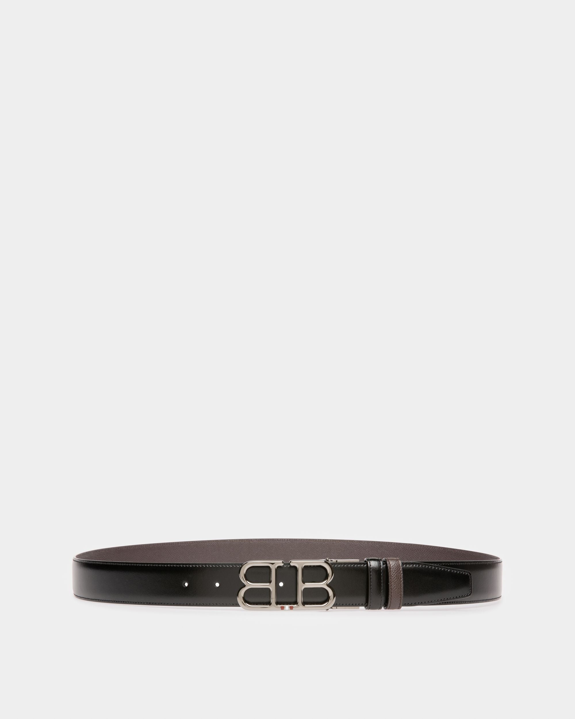 Britt Ceinture 35 Mm En Cuir Noir Et Marron - Homme - Bally - 01