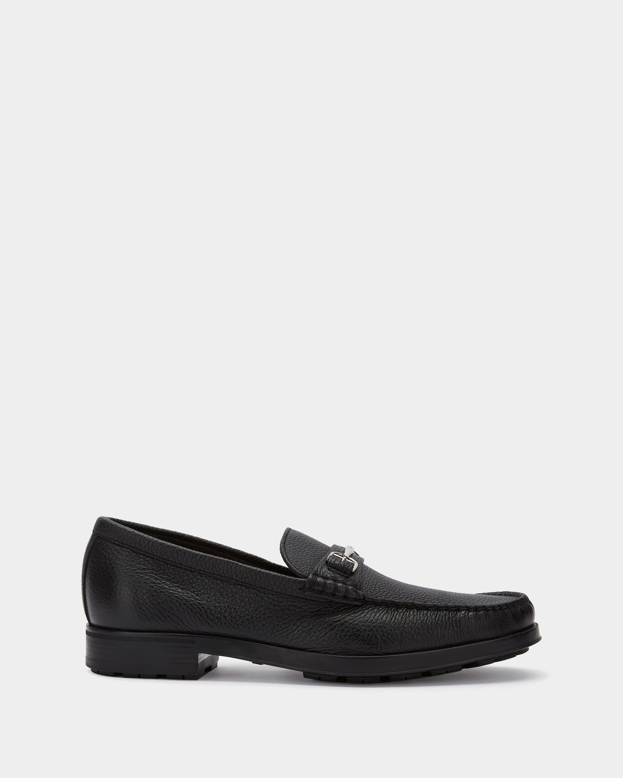 Men's Black Leather Loafers - Herren - Bally - 01