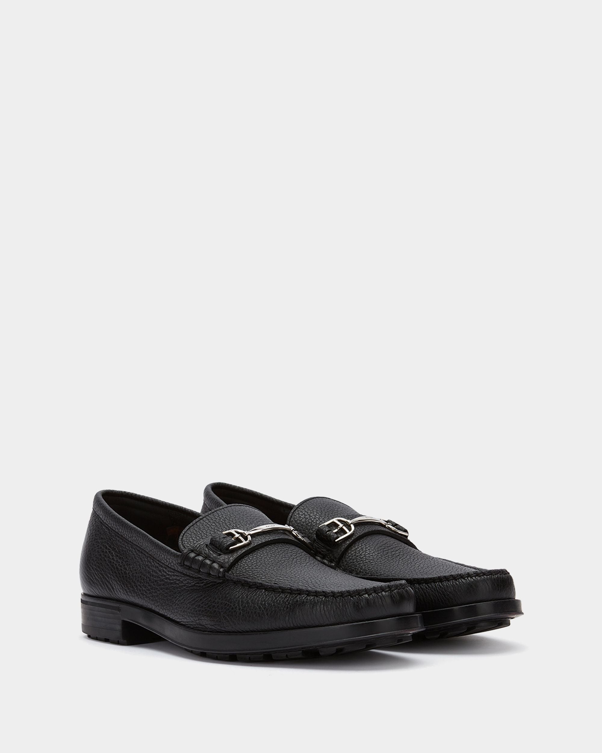 Men's Black Leather Loafers - Herren - Bally - 02