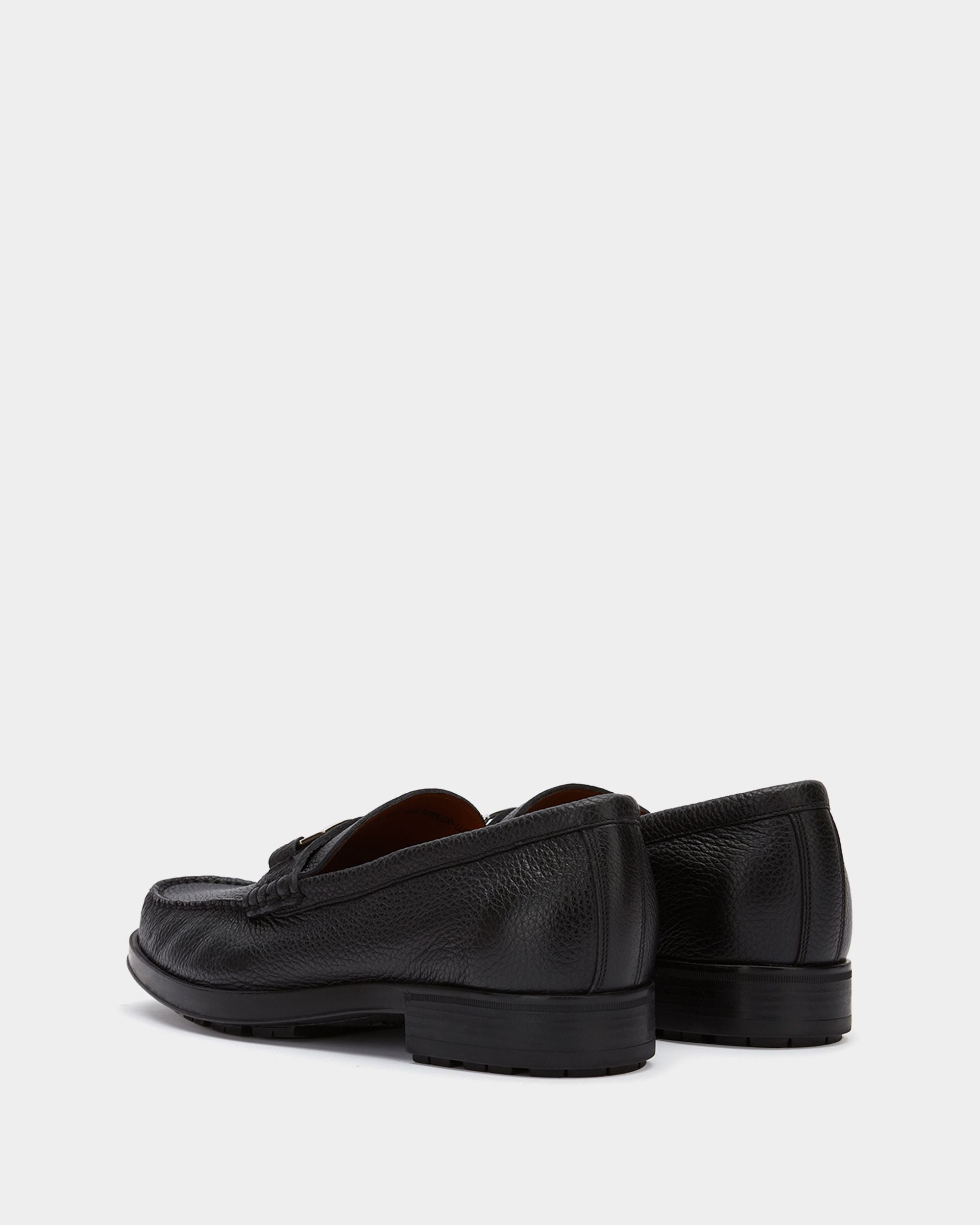 Men's Black Leather Loafers - Herren - Bally - 03