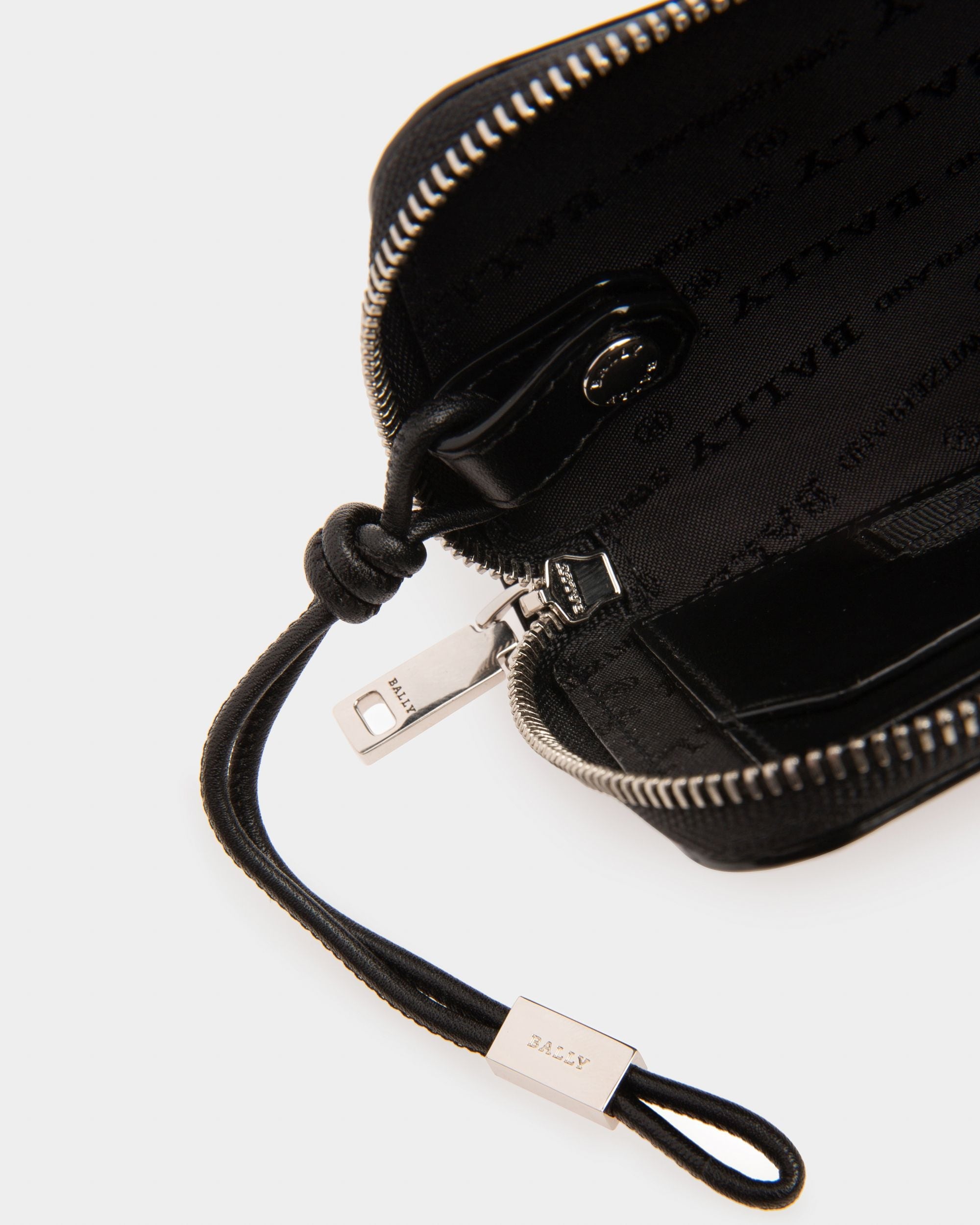 Bradi Leather Key Holder In Black - Homme - Bally - 04