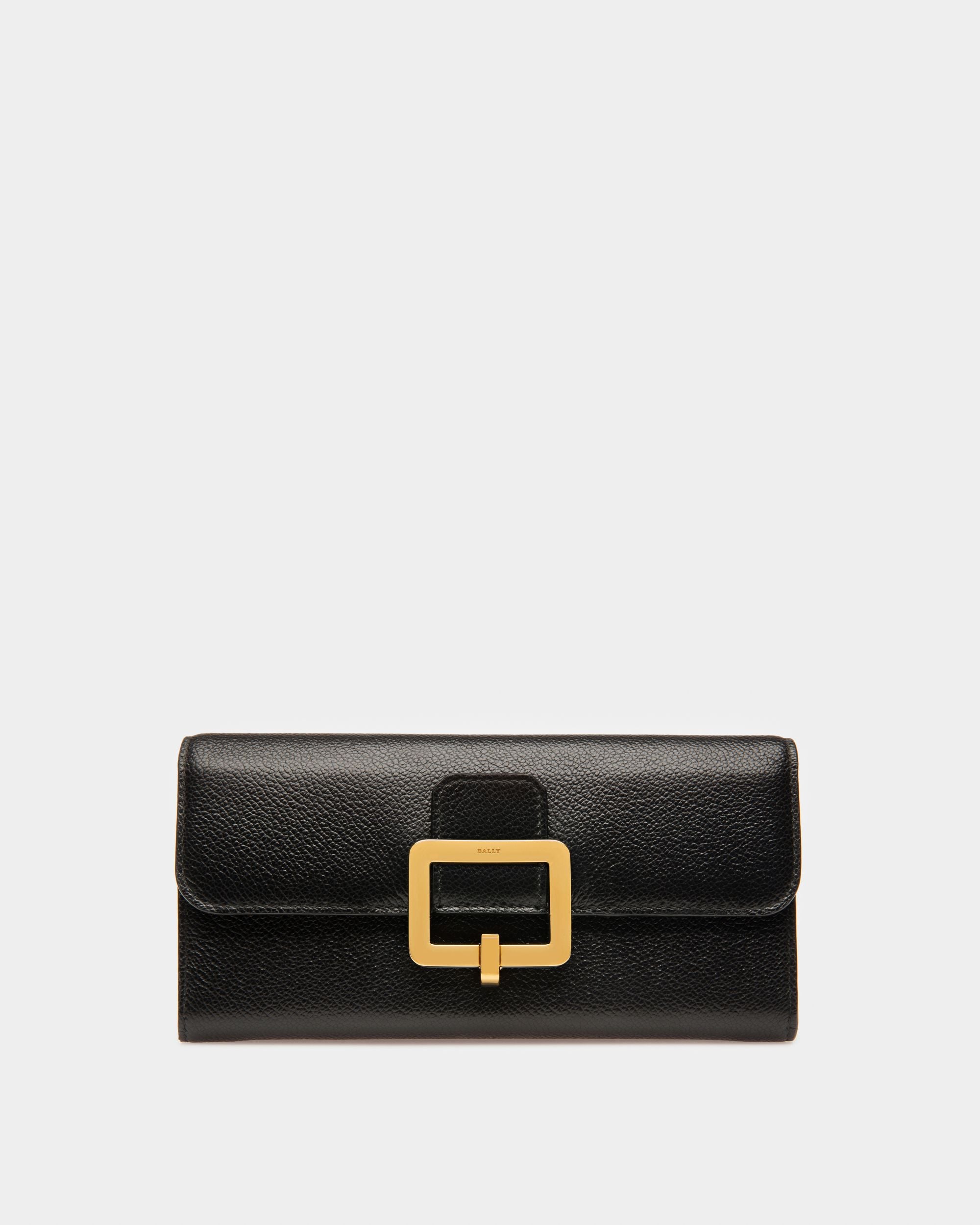 Jinney Portefeuille Continental En Cuir Noir - Femme - Bally - 01