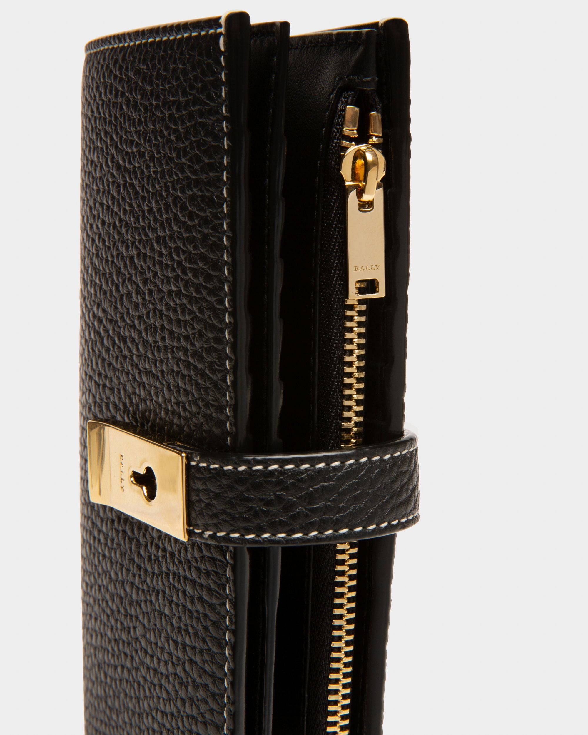 Lock Me French Wallet In Black Leather - Damen - Bally - 04