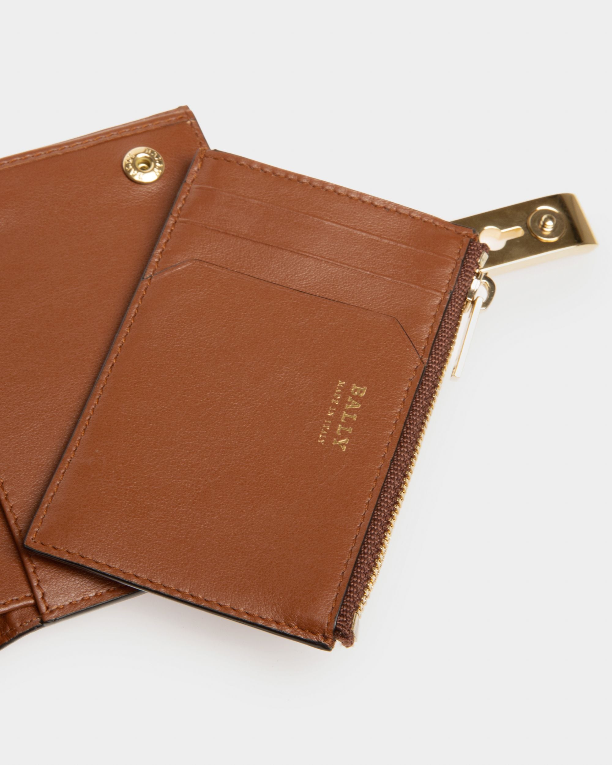 Assen Porte-Cartes En Cuir Marron - Femme - Bally - 04