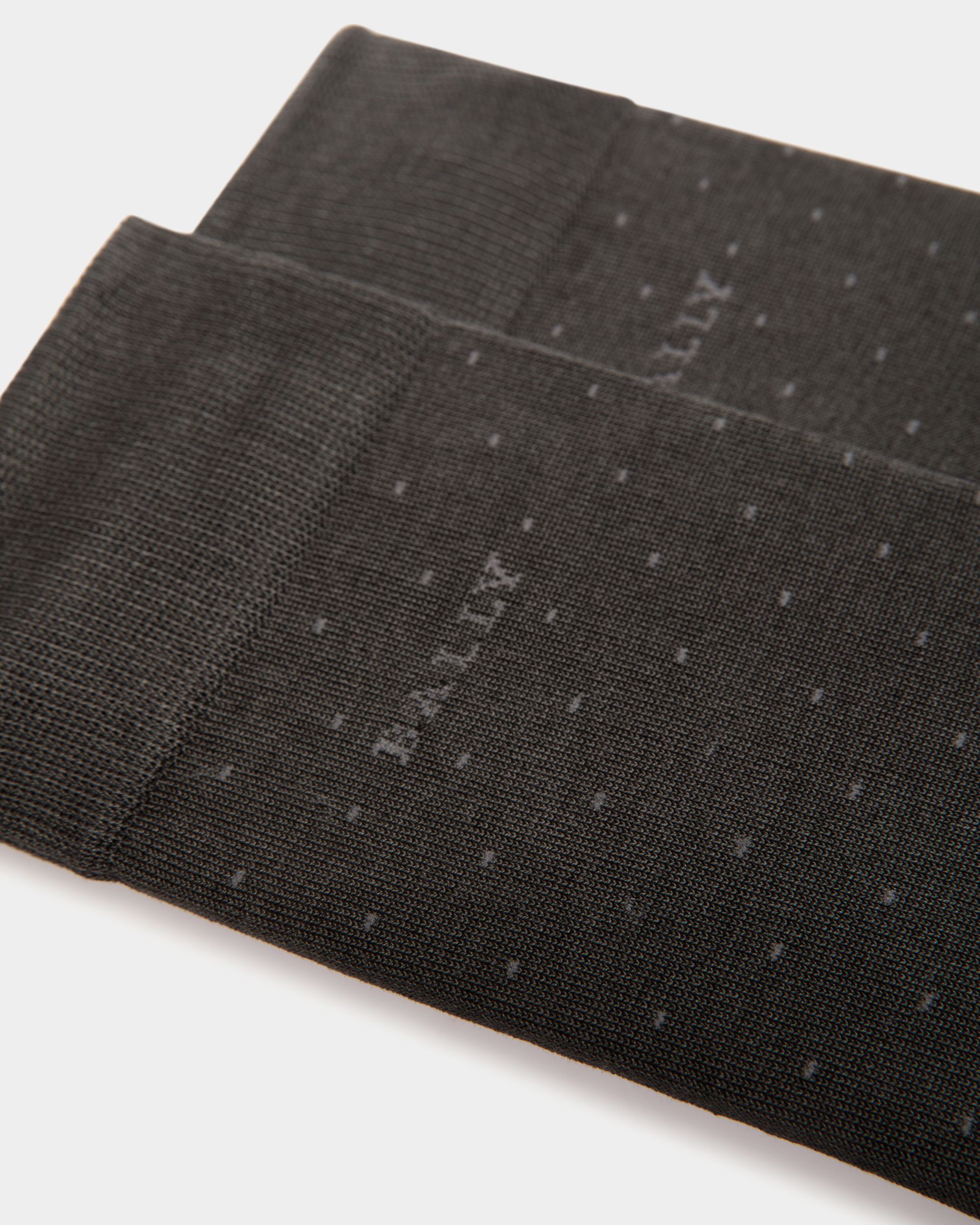 Chaussettes En Coton Mélangé Gris Avec Motif À Pois - Homme - Bally - 02