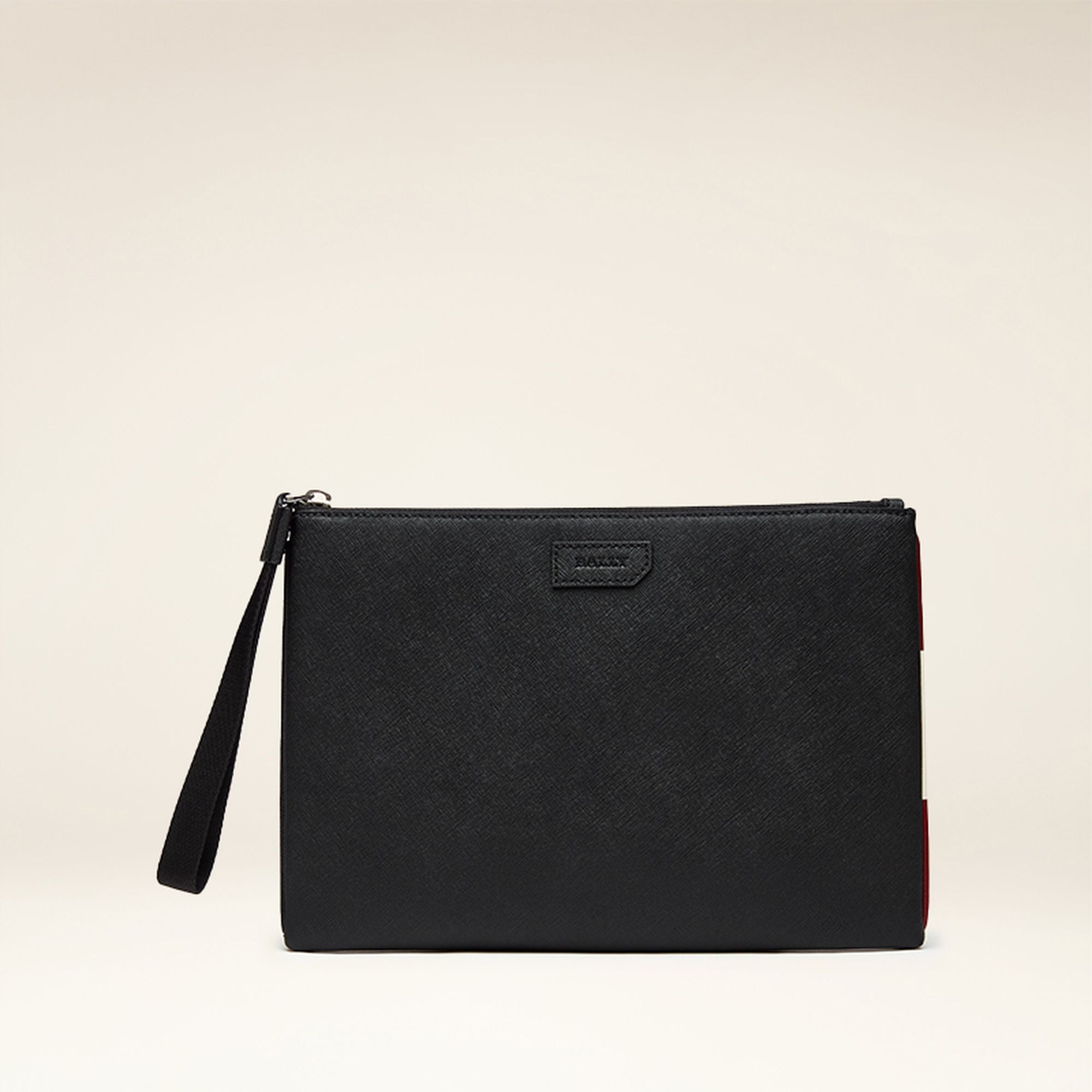 Men's Black Leather Casual Clutch - Hombre - Bally - 01