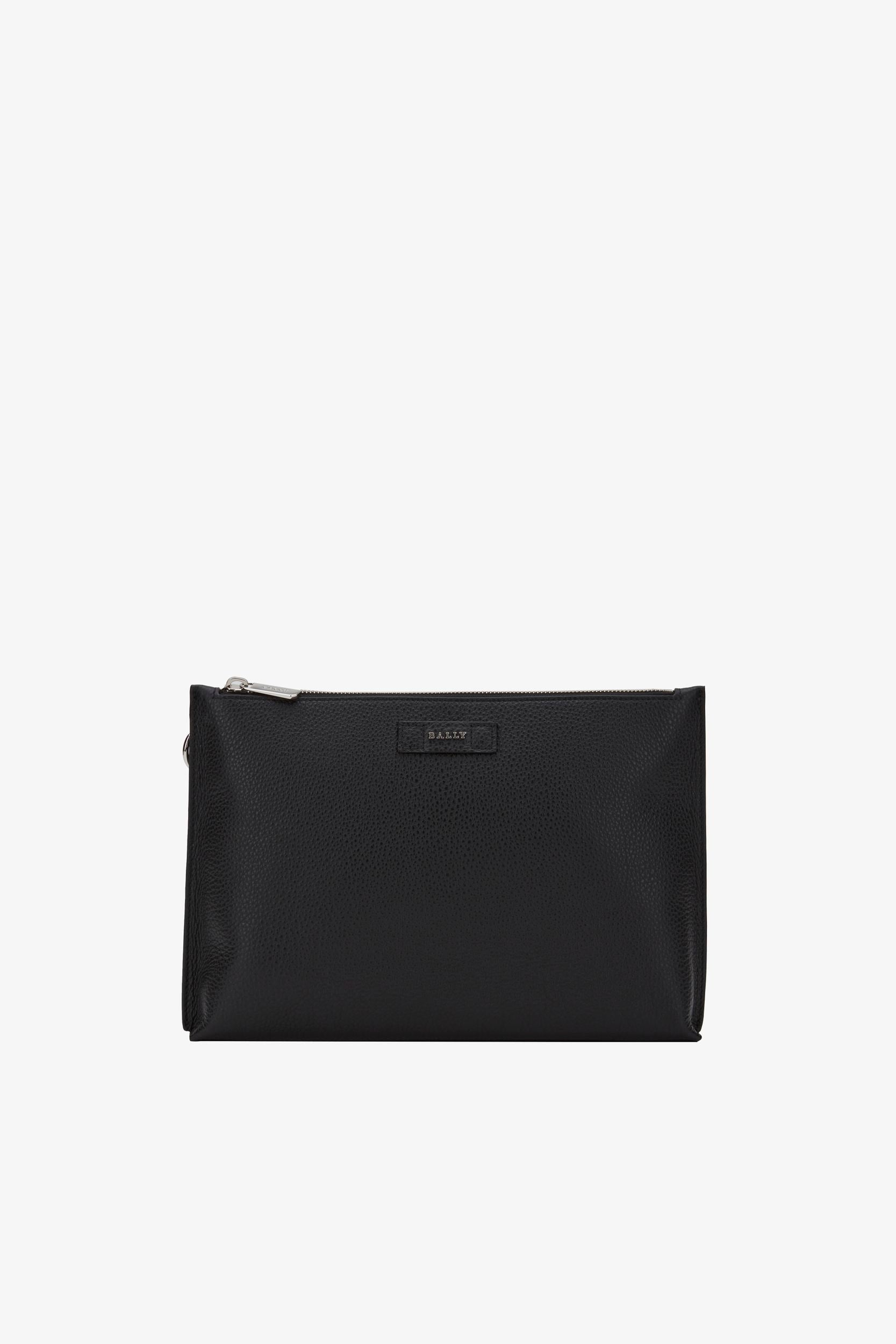 Men's Black Leather Clutch - Hombre - Bally - 01
