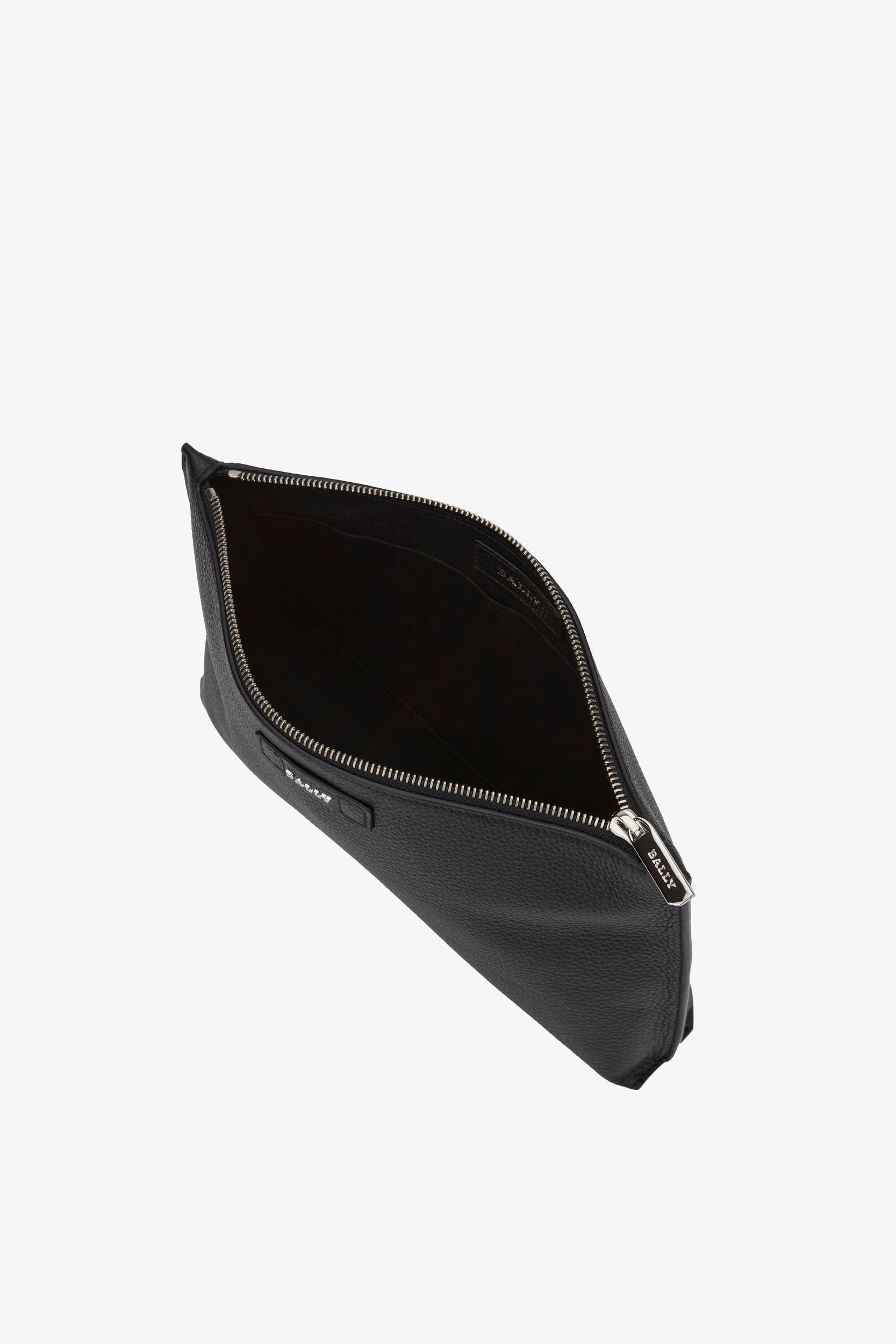 Men's Black Leather Clutch - Hombre - Bally - 03