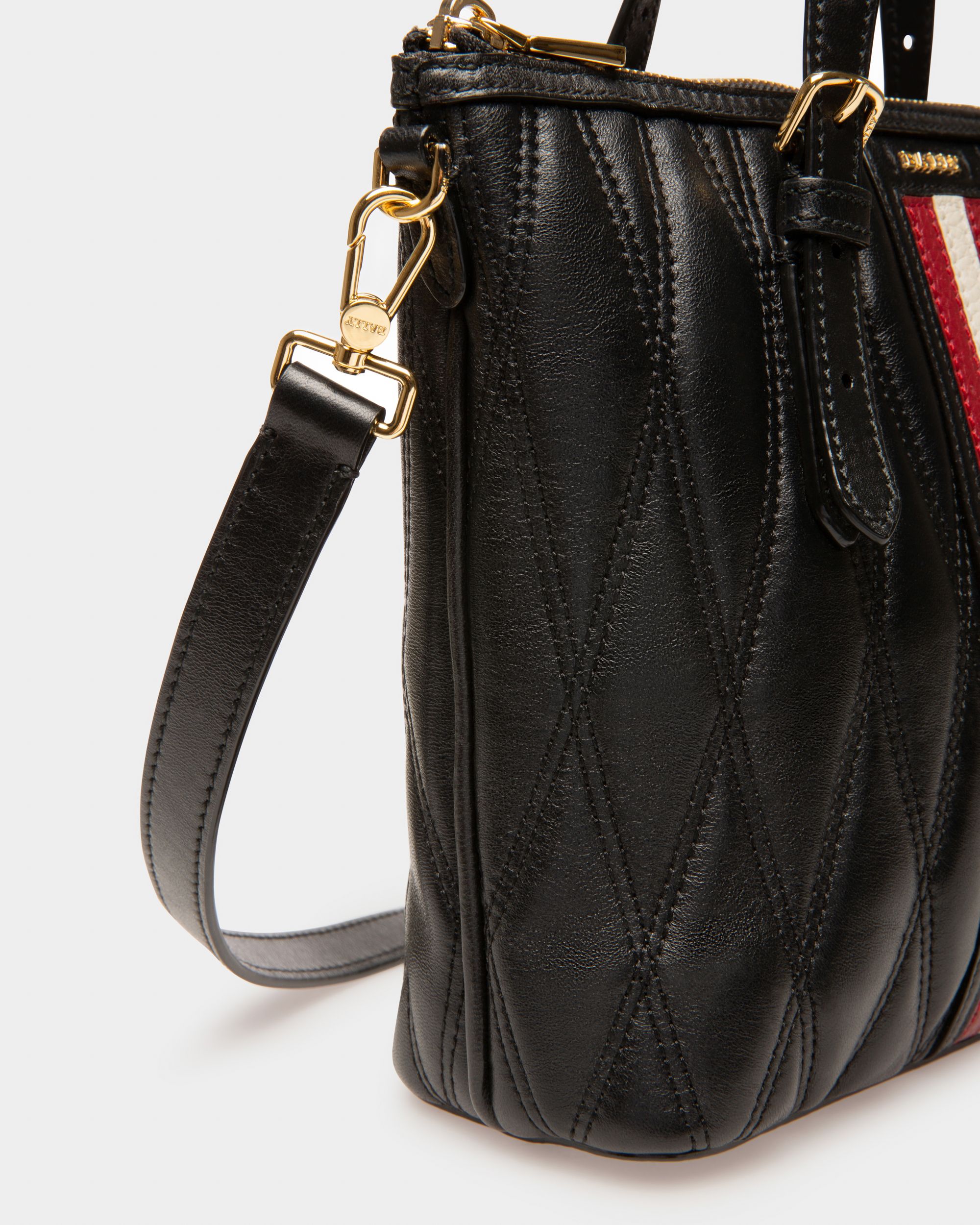 Damirah Small Cabas En Cuir Noir - Femme - Bally - 04