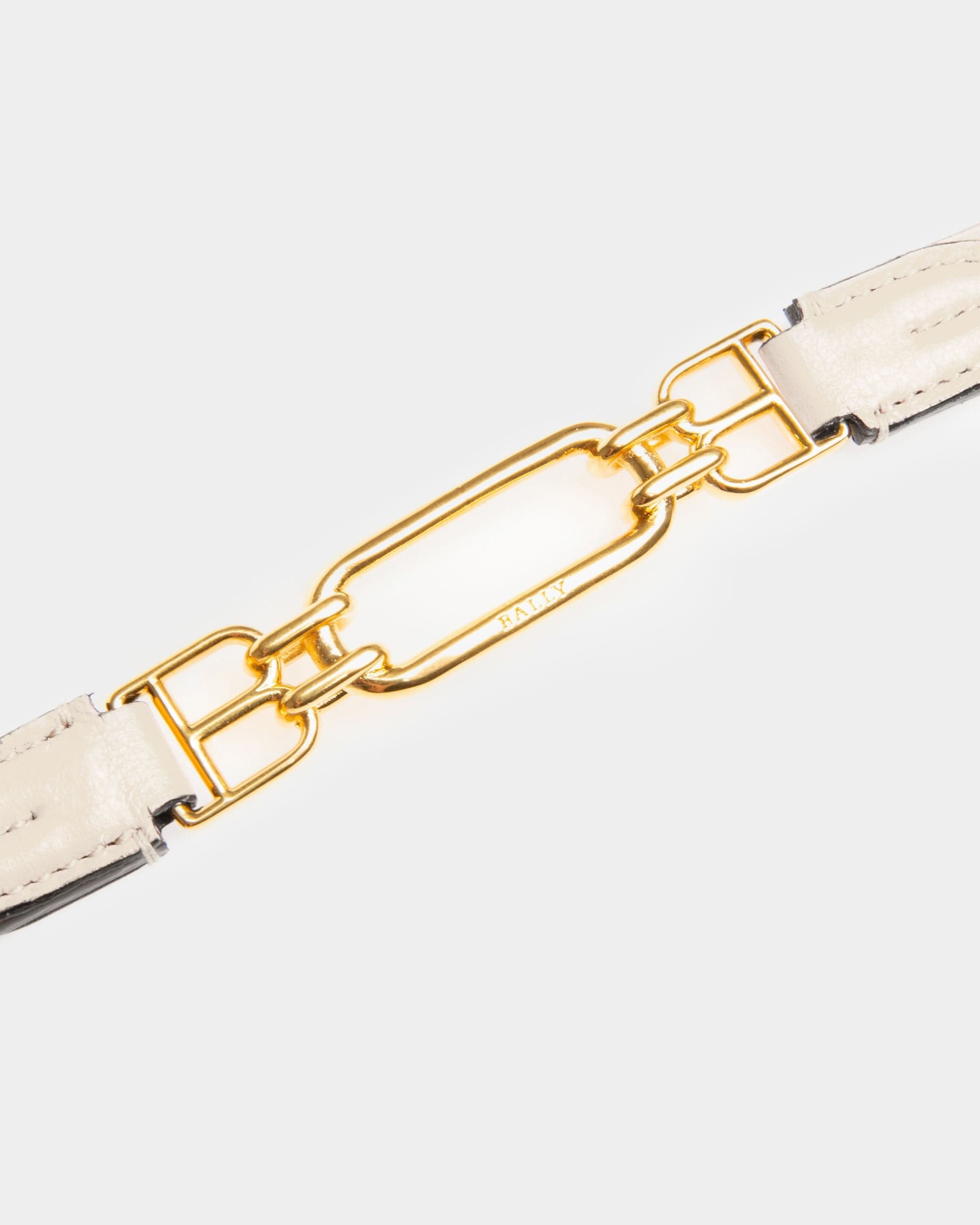 Vestige 15 Mm Breiter Gürtel Aus Elfenbeinfarbenem Leder - Damen - Bally - 03