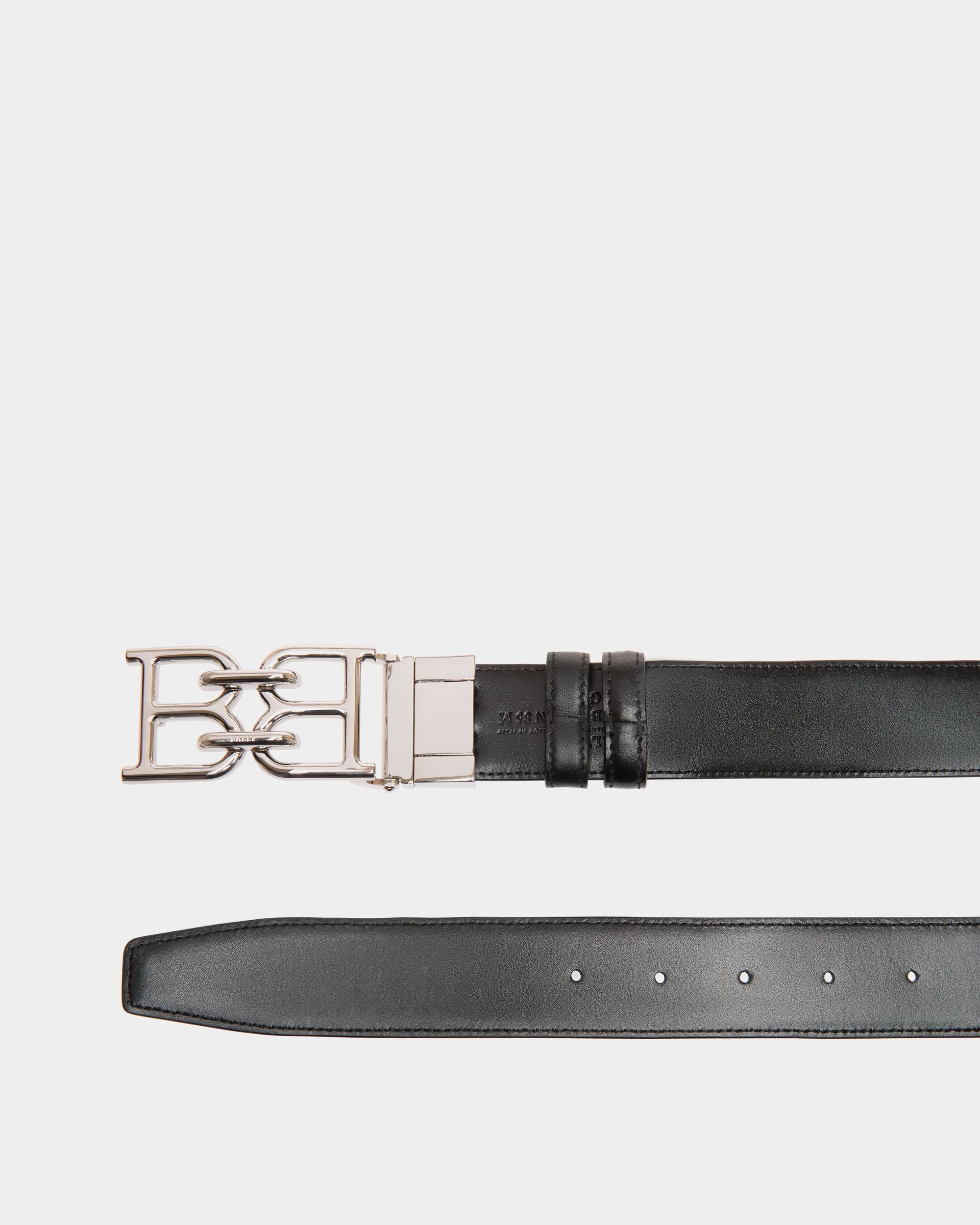 Bally Iconic Buckle Adjustable-Reversible Belt In Black Leather - Homme - Bally - 02