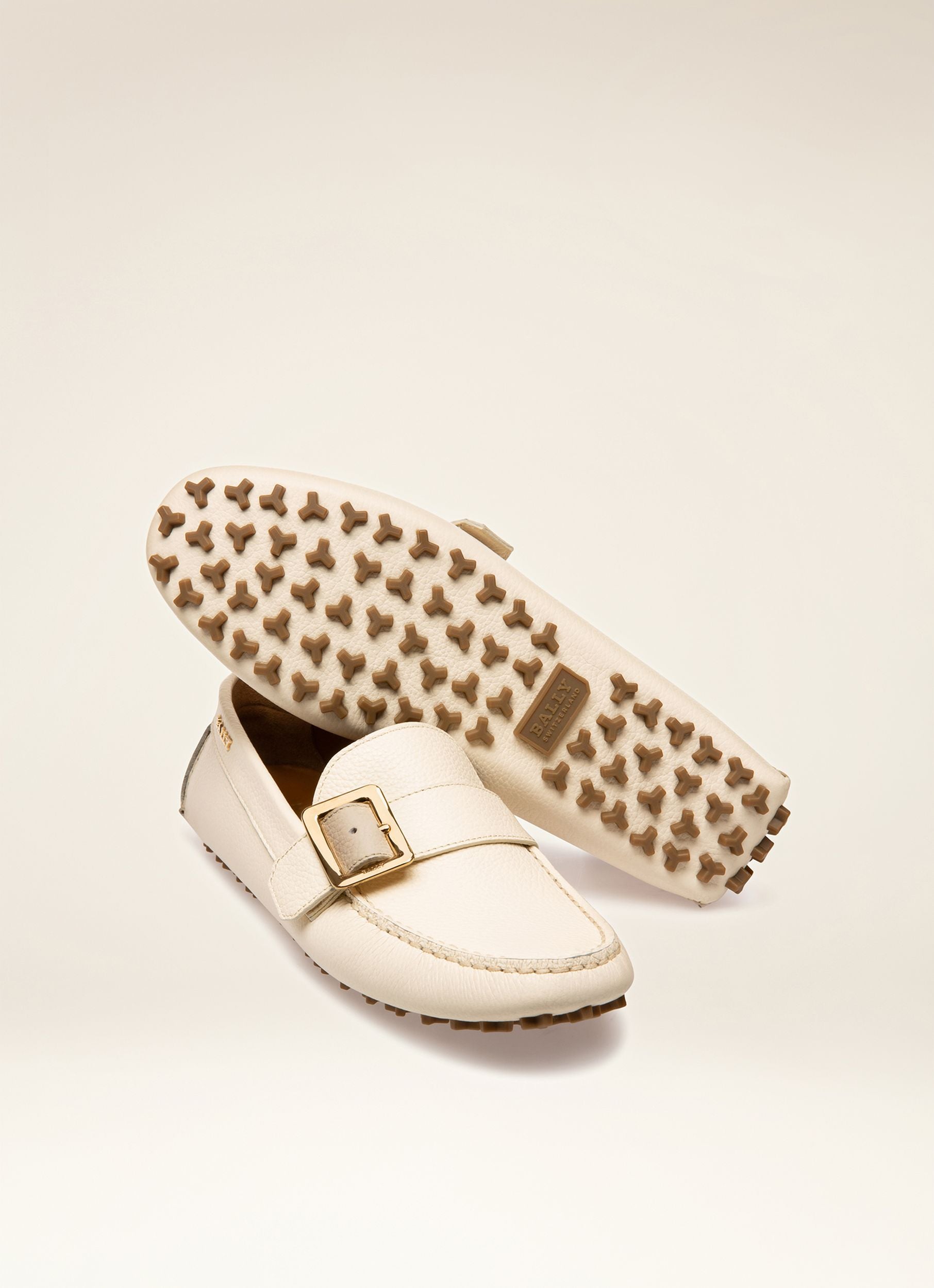 Lenya Leather Drivers In Bone - Damen - Bally - 05