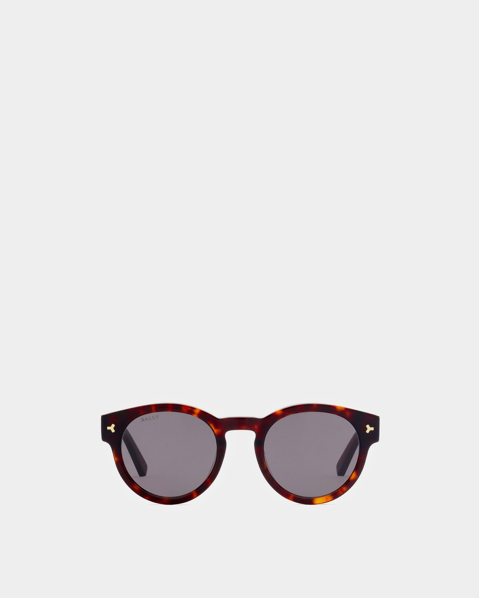 Peter Acetate Sunglasses In Tortoise Shell & Smoke Lens - Homme - Bally - 01