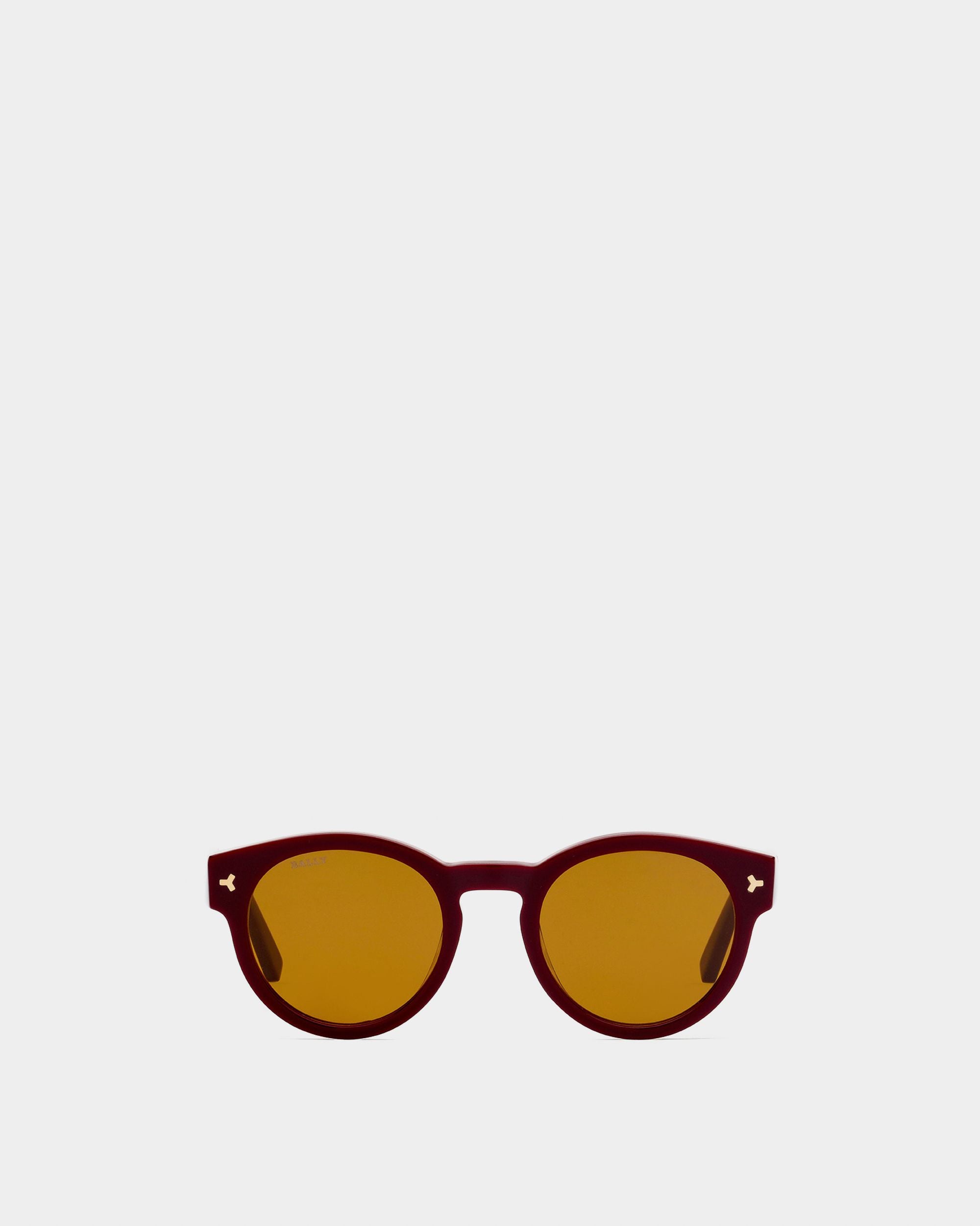 Peter Acetate Sunglasses In Burgundy & Brown Lens - Homme - Bally - 01