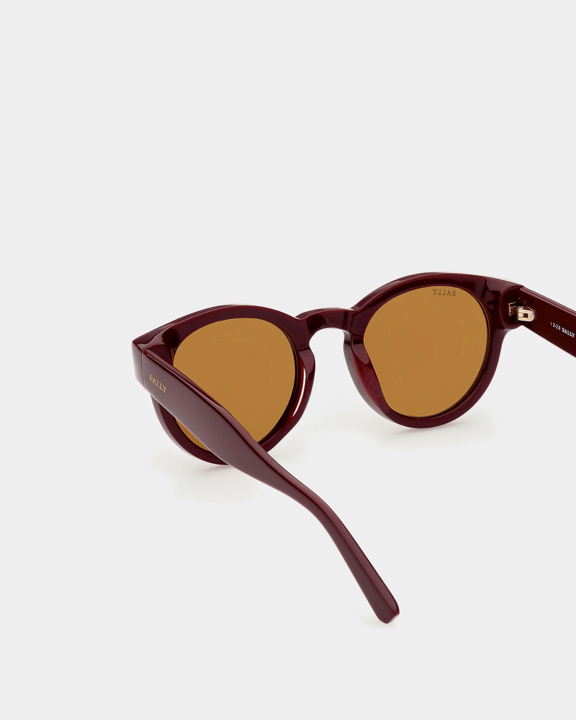 Peter Acetate Sunglasses In Burgundy & Brown Lens - Homme - Bally - 02