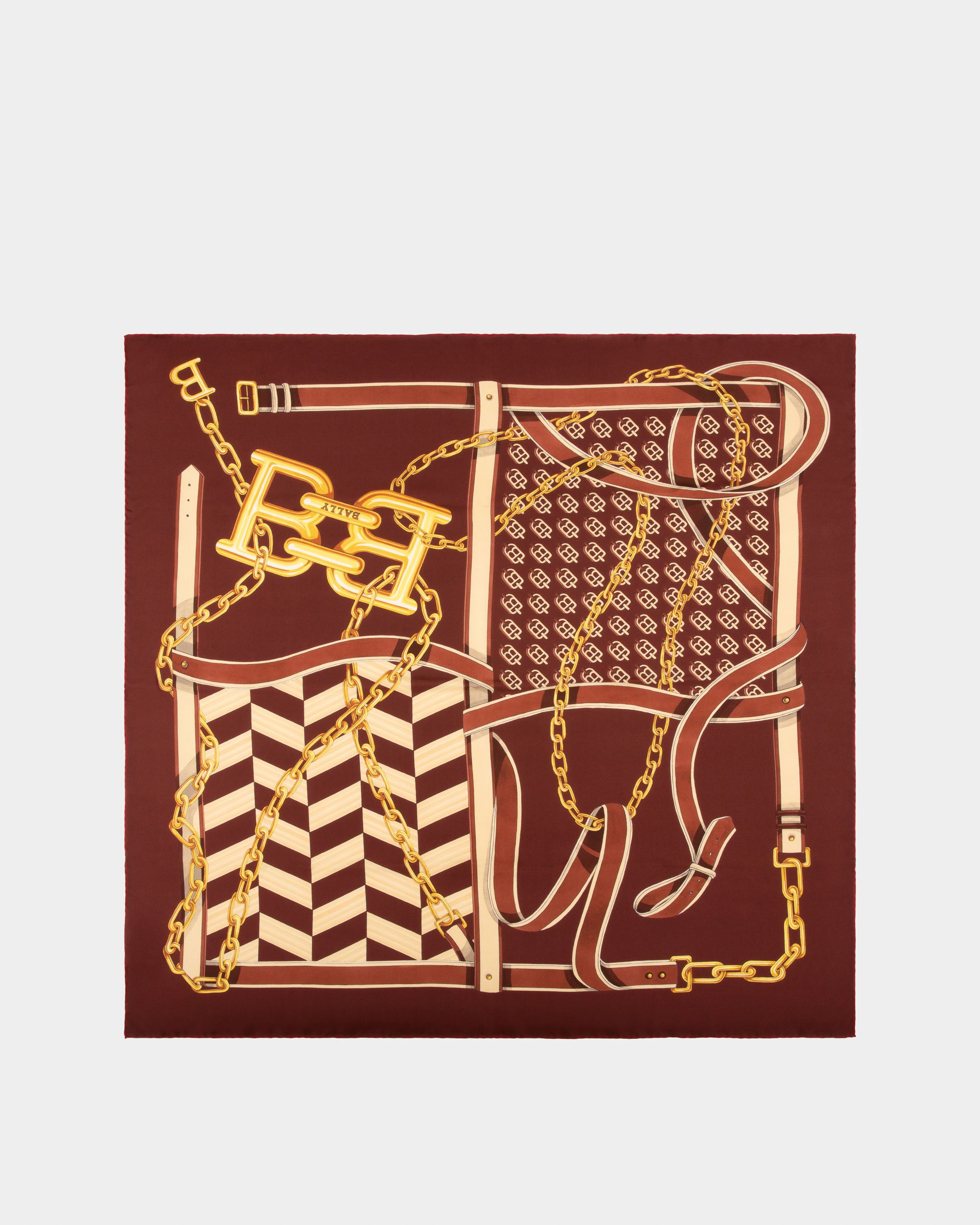 Écharpe En Soie Rouge Héritage - Femme - Bally - 01