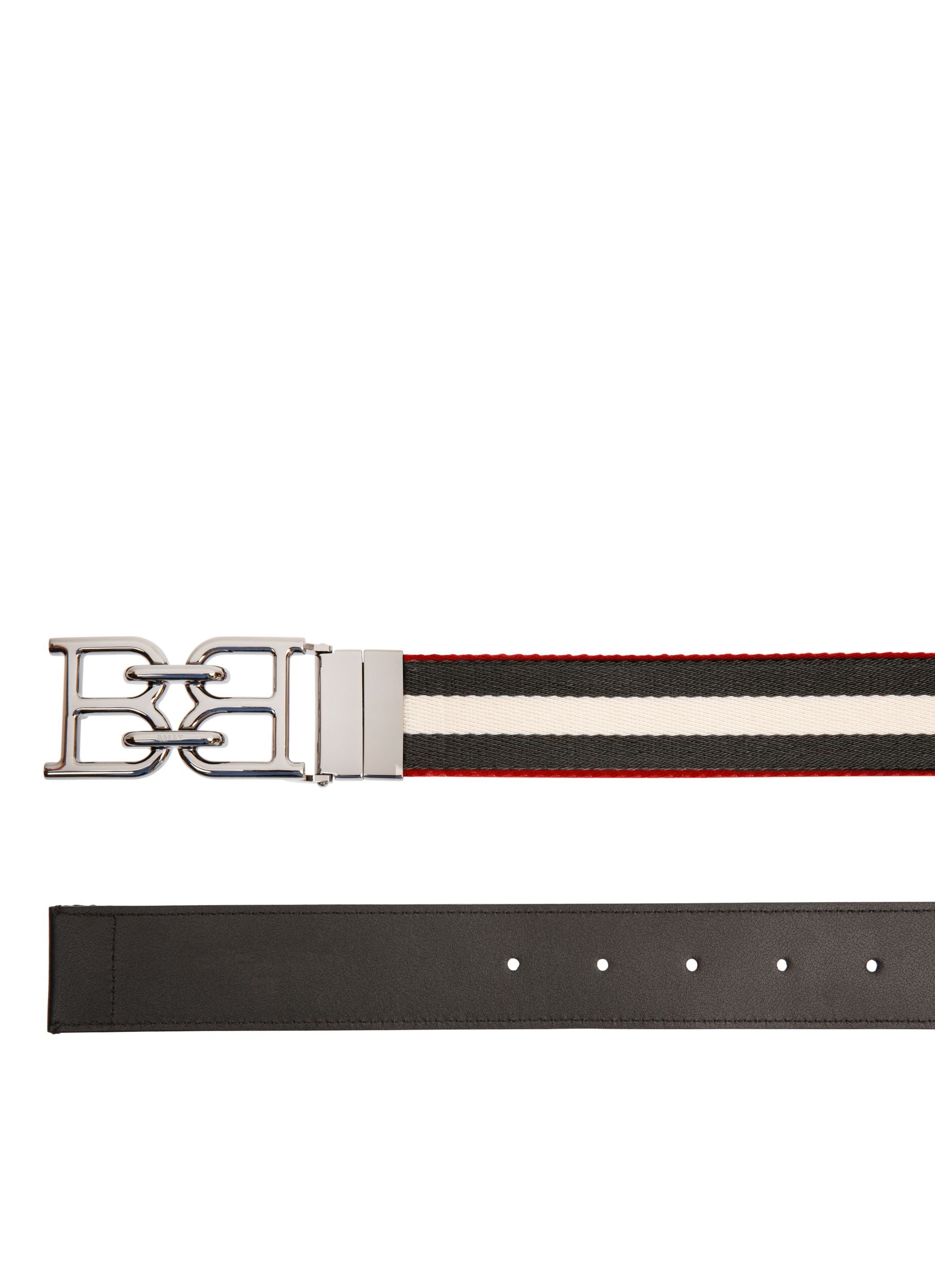 B-Chain Leather 35mm Belt In Black - Men's - Bally - 02