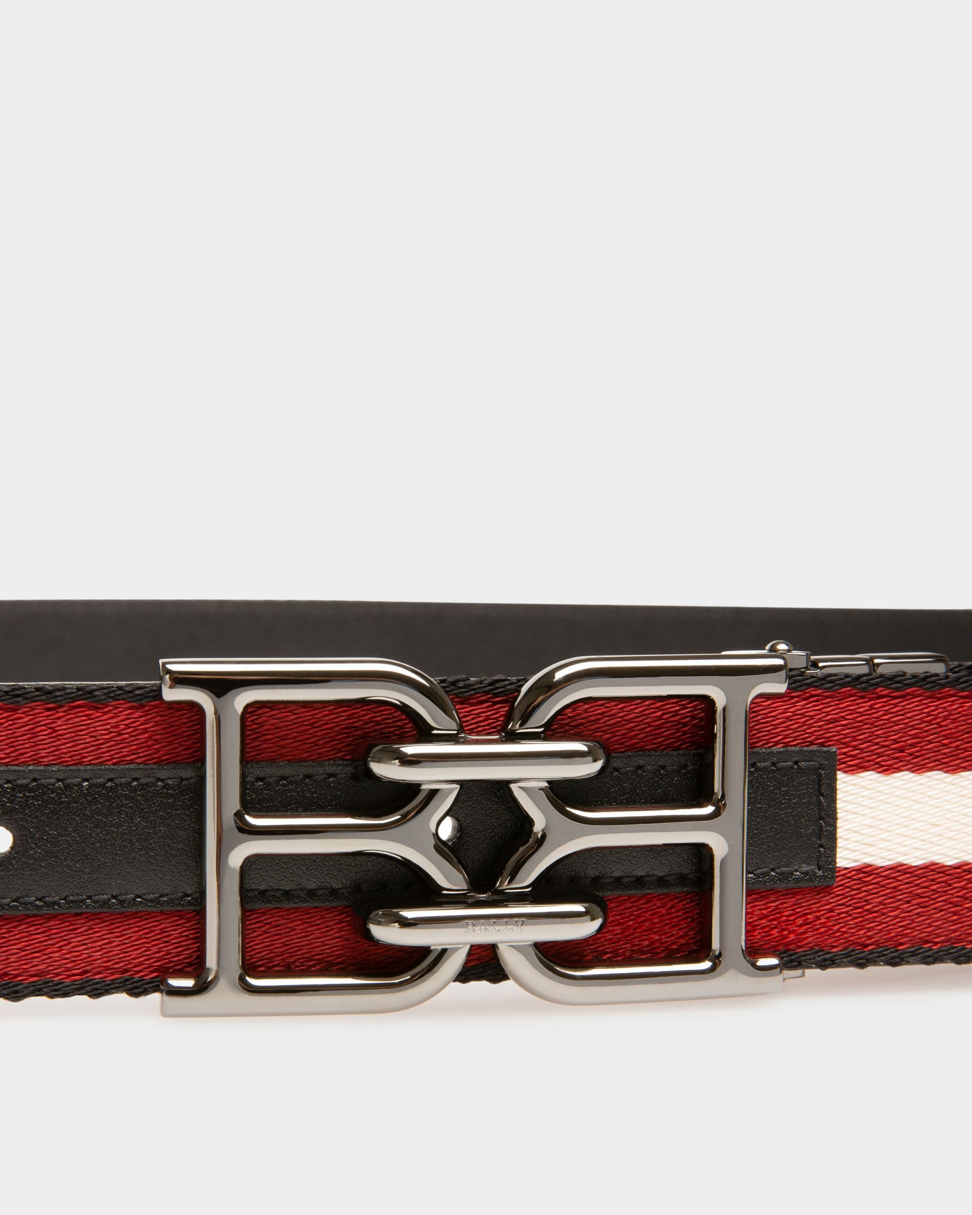 B-Chain Fabric 35mm Belt In Black - Men's - Bally - 03
