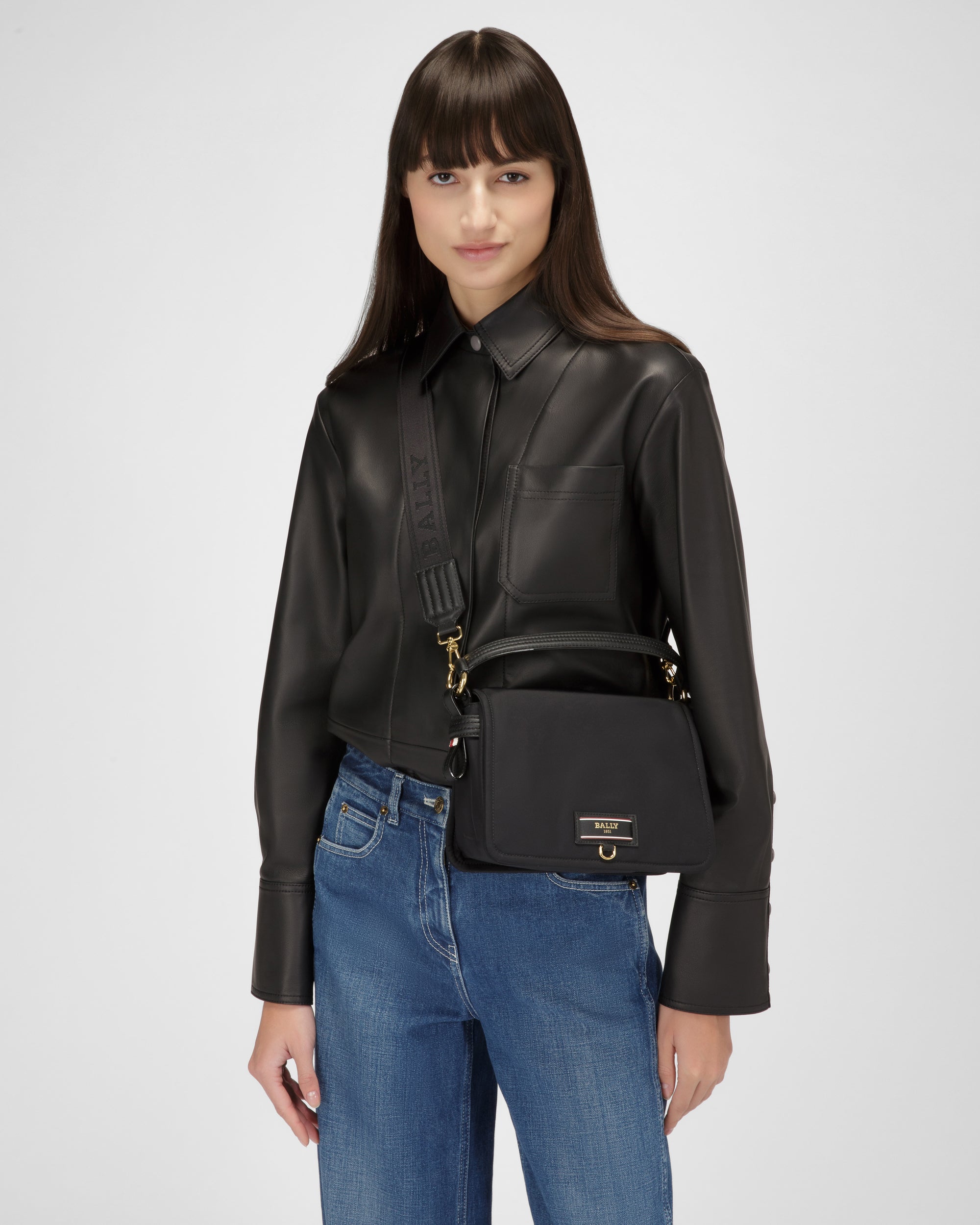 Ekyra Sac Bandoulière En Nylon Recyclé Noir - Femme - Bally - 03