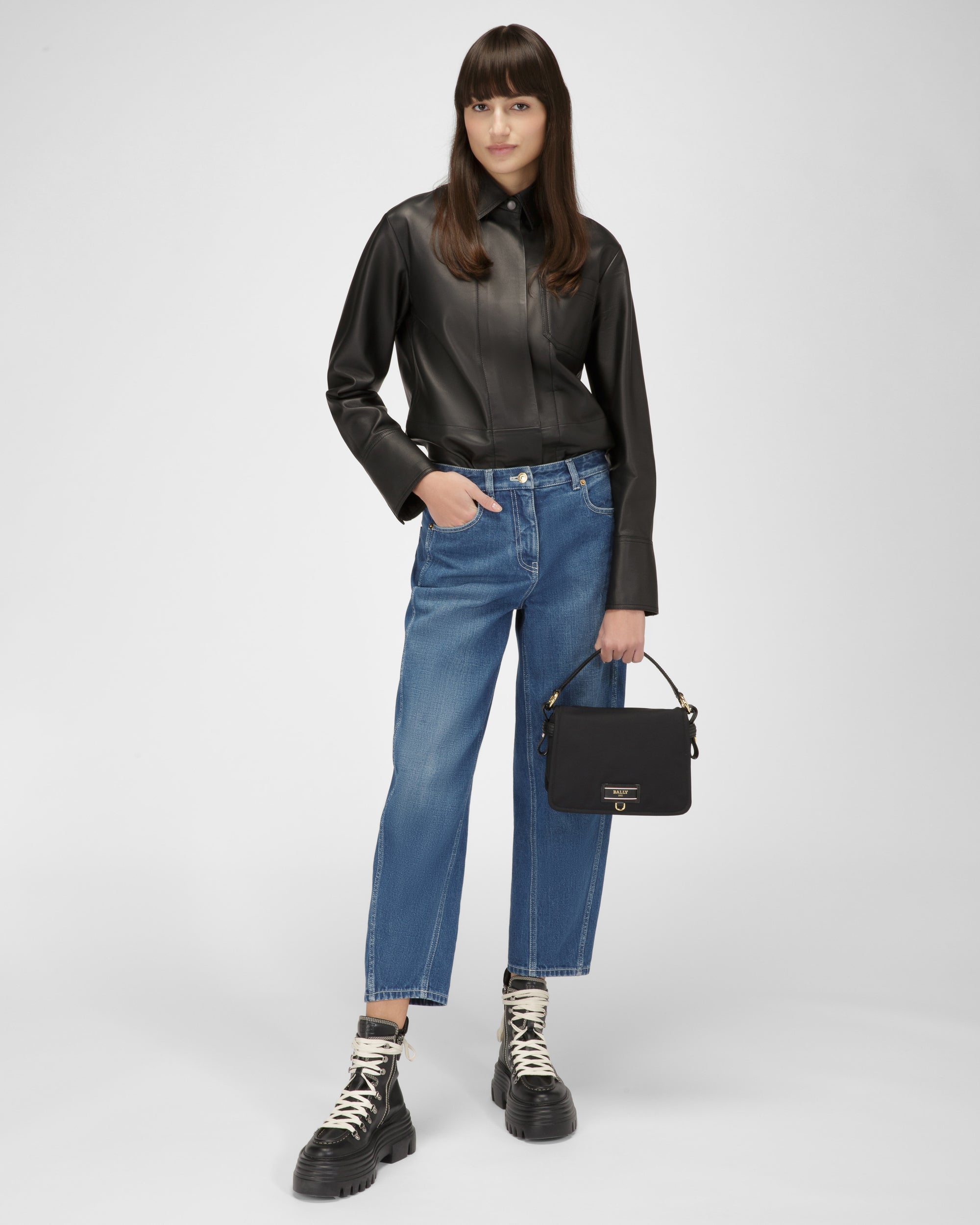 Ekyra Sac Bandoulière En Nylon Recyclé Noir - Femme - Bally - 04