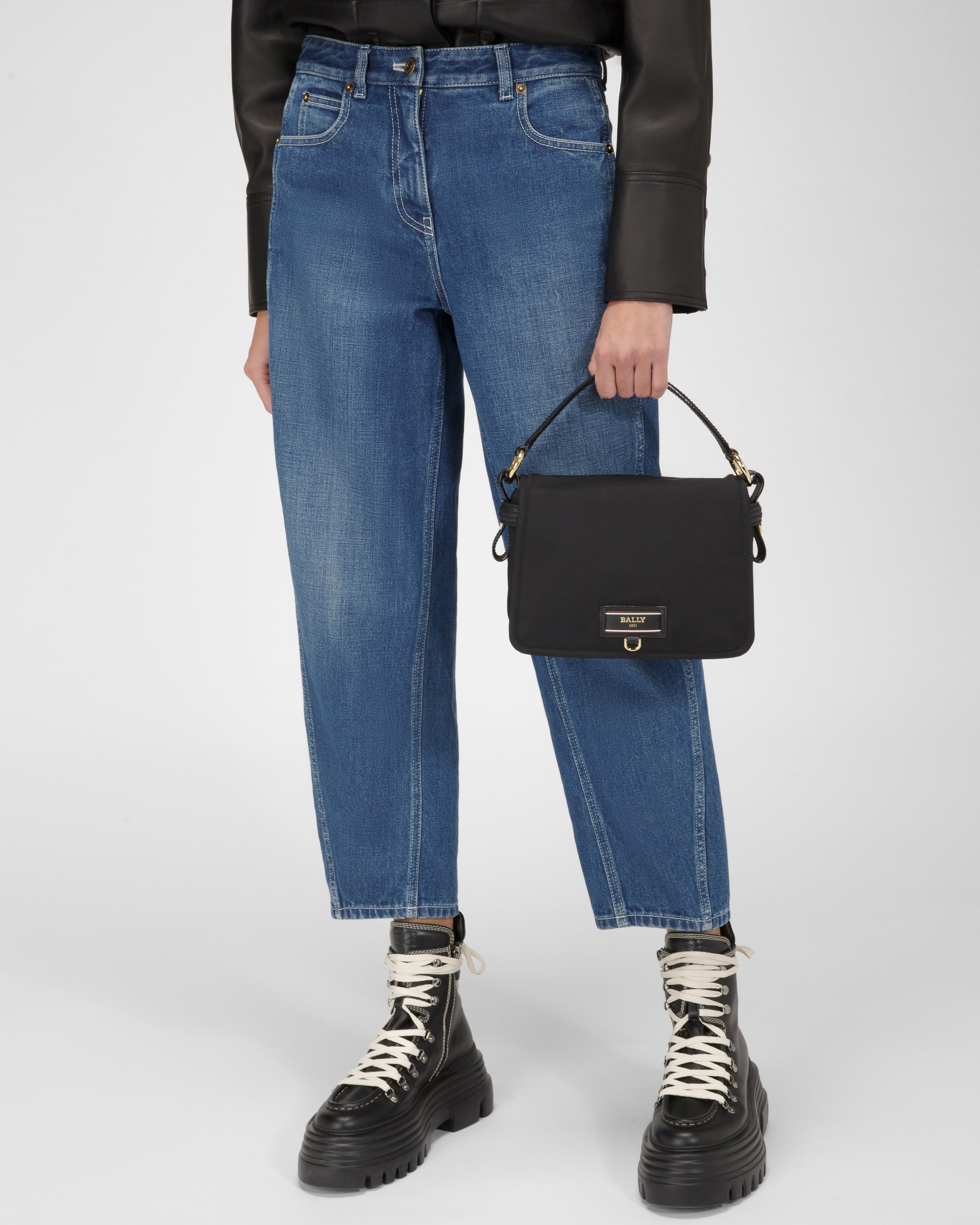Ekyra Sac Bandoulière En Nylon Recyclé Noir - Femme - Bally - 05
