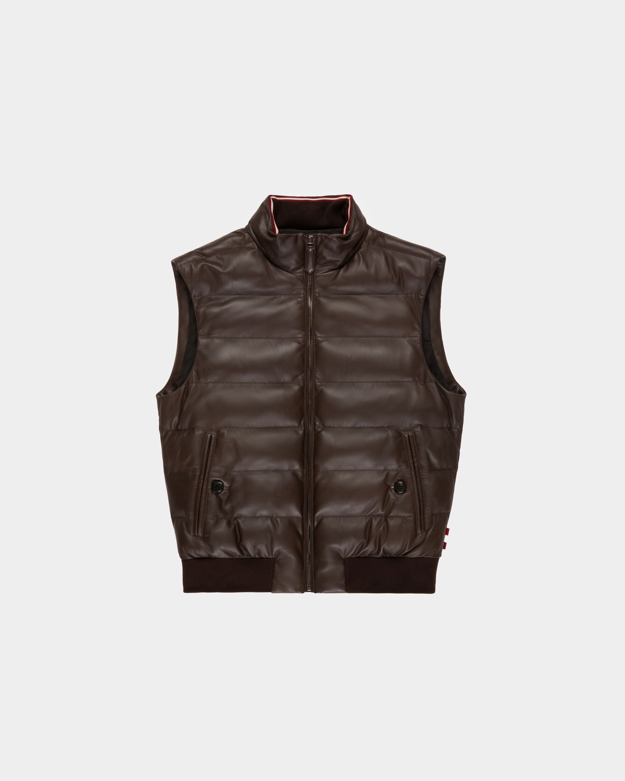 Leather Blouson Jacket In Ebony Brown - Men's - Bally - 01