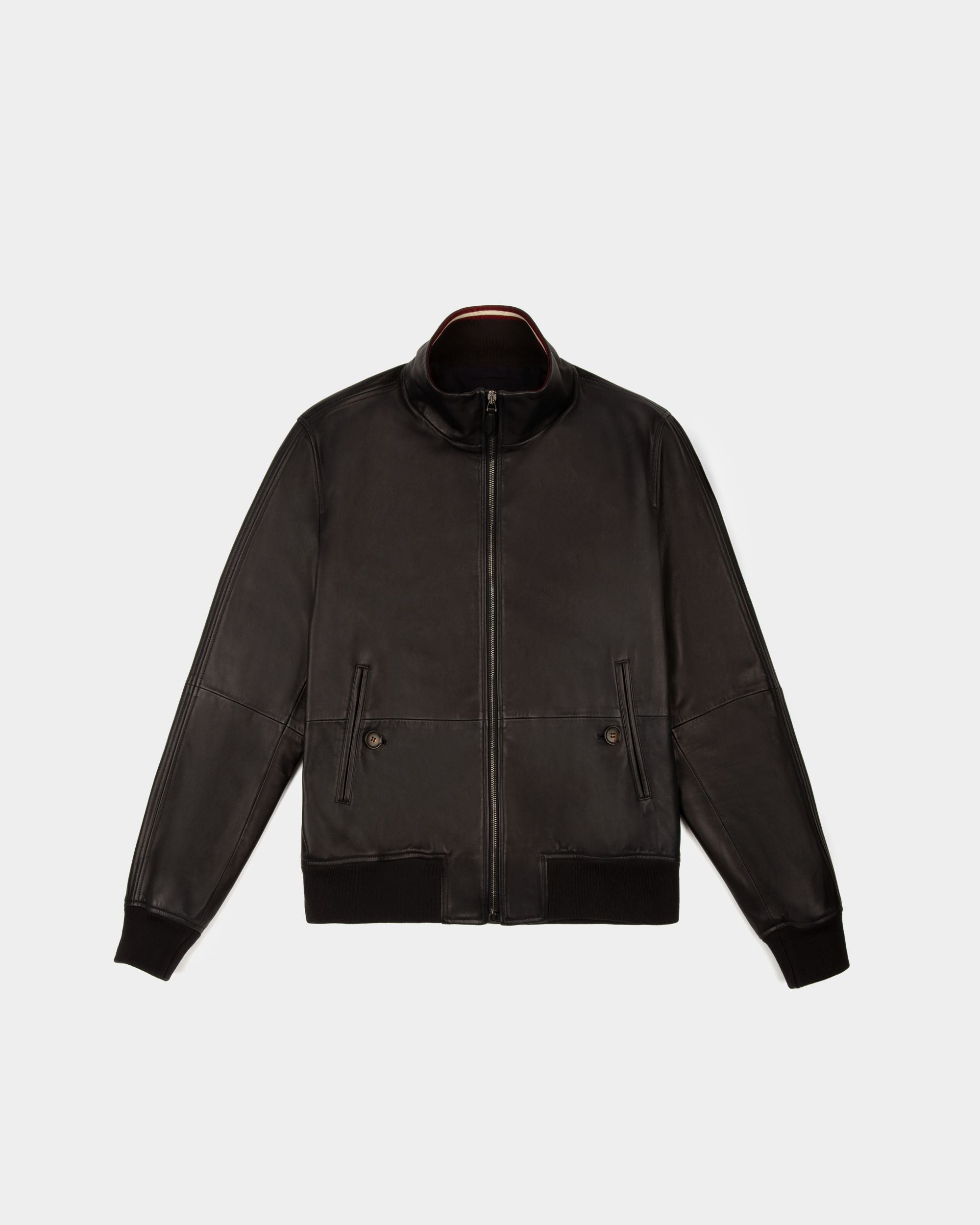 Leather Bomber Jacket In Black - Men's - Bally - 01