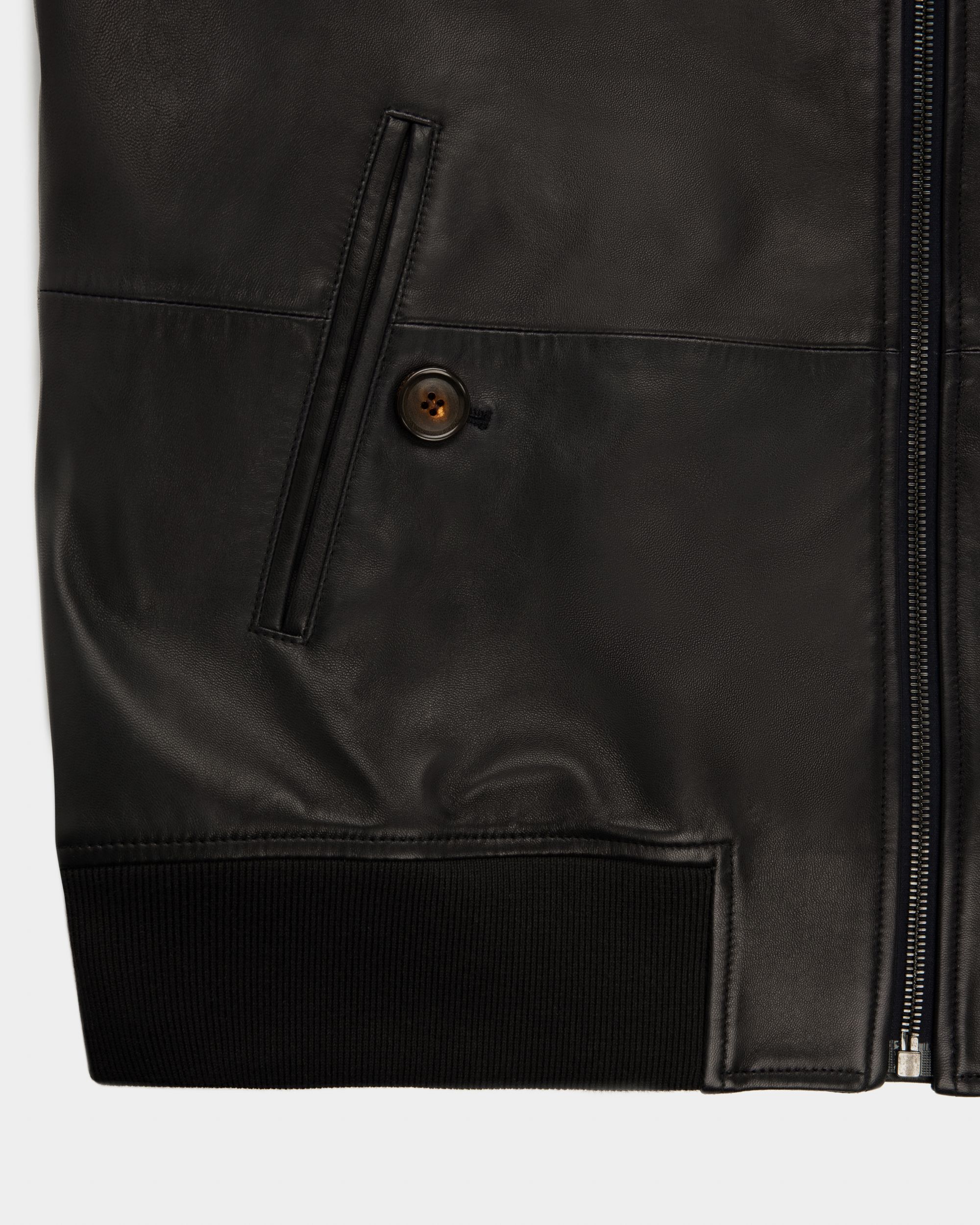 Leather Bomber Jacket In Black - Men's - Bally - 03