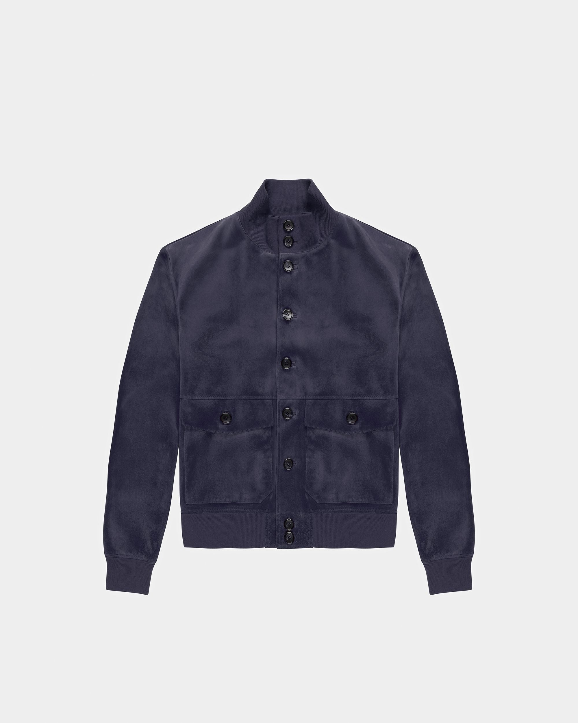 Blouson-Bomberjacke Aus Blauem Leder - Herren - Bally - 01