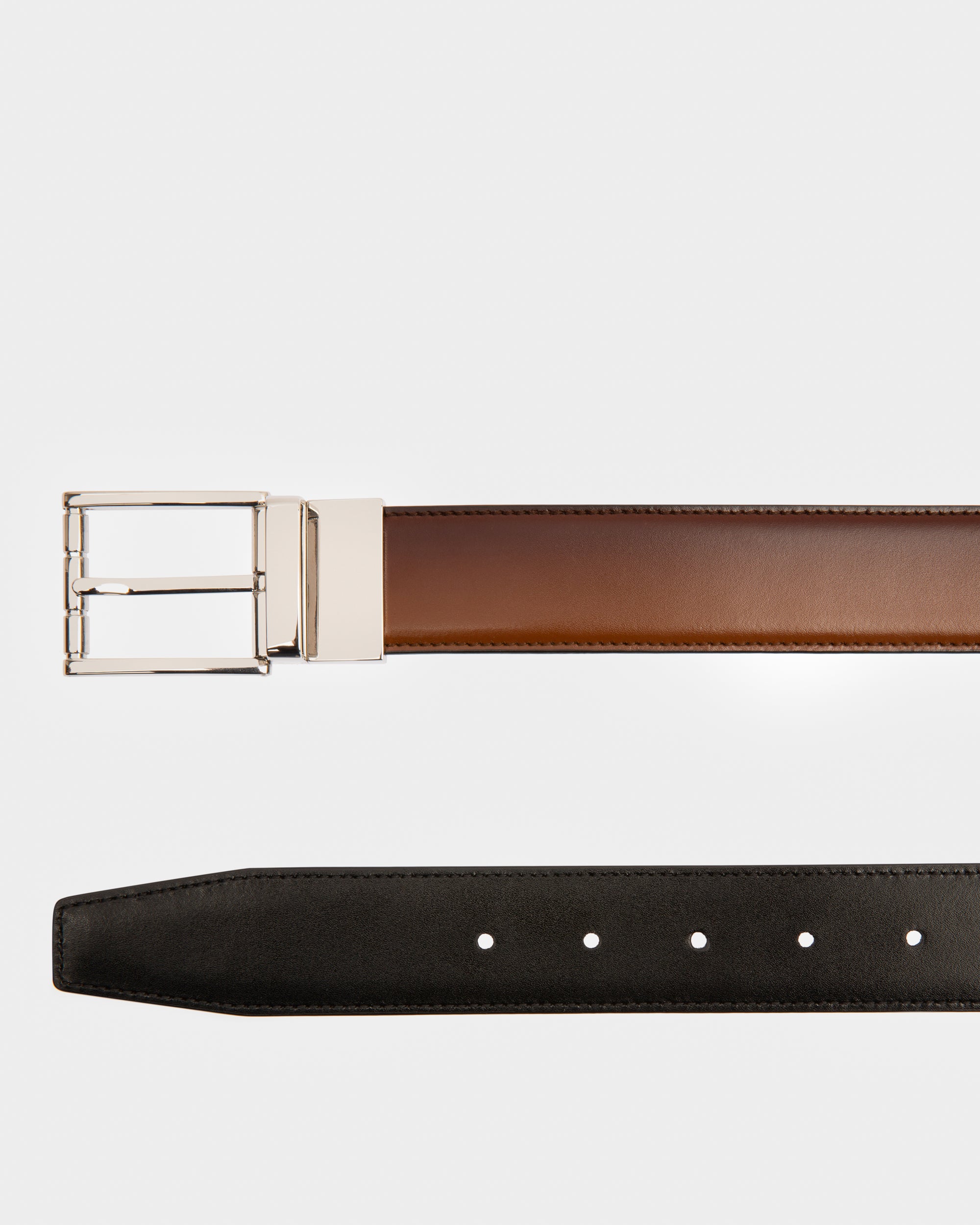 Astor Ceinture De 35 mm En Cuir Marron - Homme - Bally - 02
