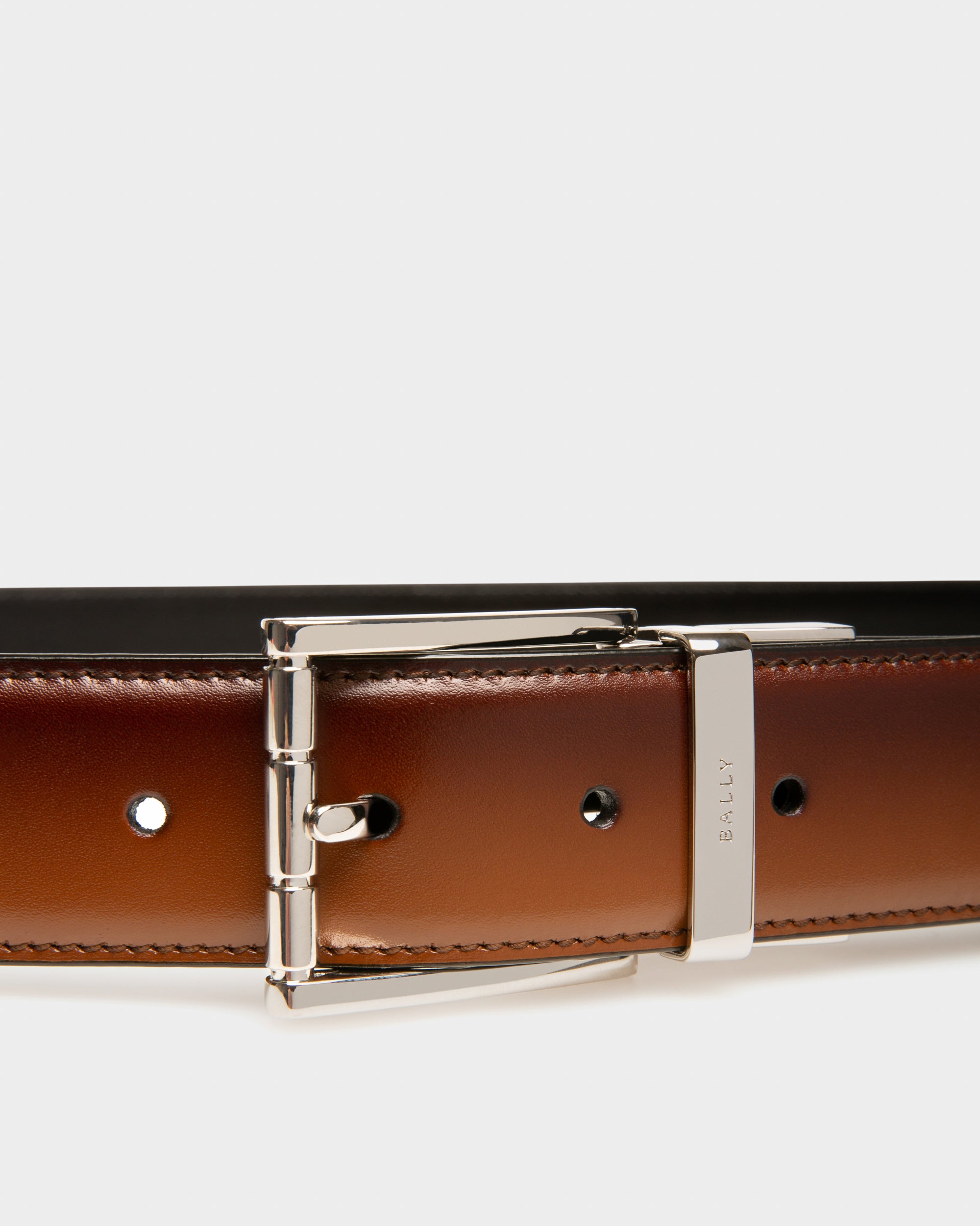 Astor Ceinture De 35 mm En Cuir Marron - Homme - Bally - 03